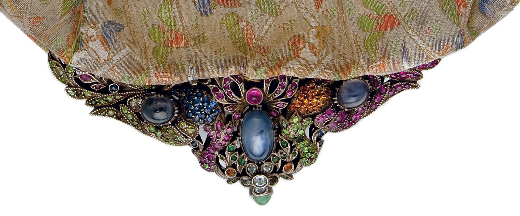 SAC DU SOIR ART DECO SAPHIRS, RUBIS, EMERAUDES, PERIDOTS, AIGUES-MARINES ET QUARTZ