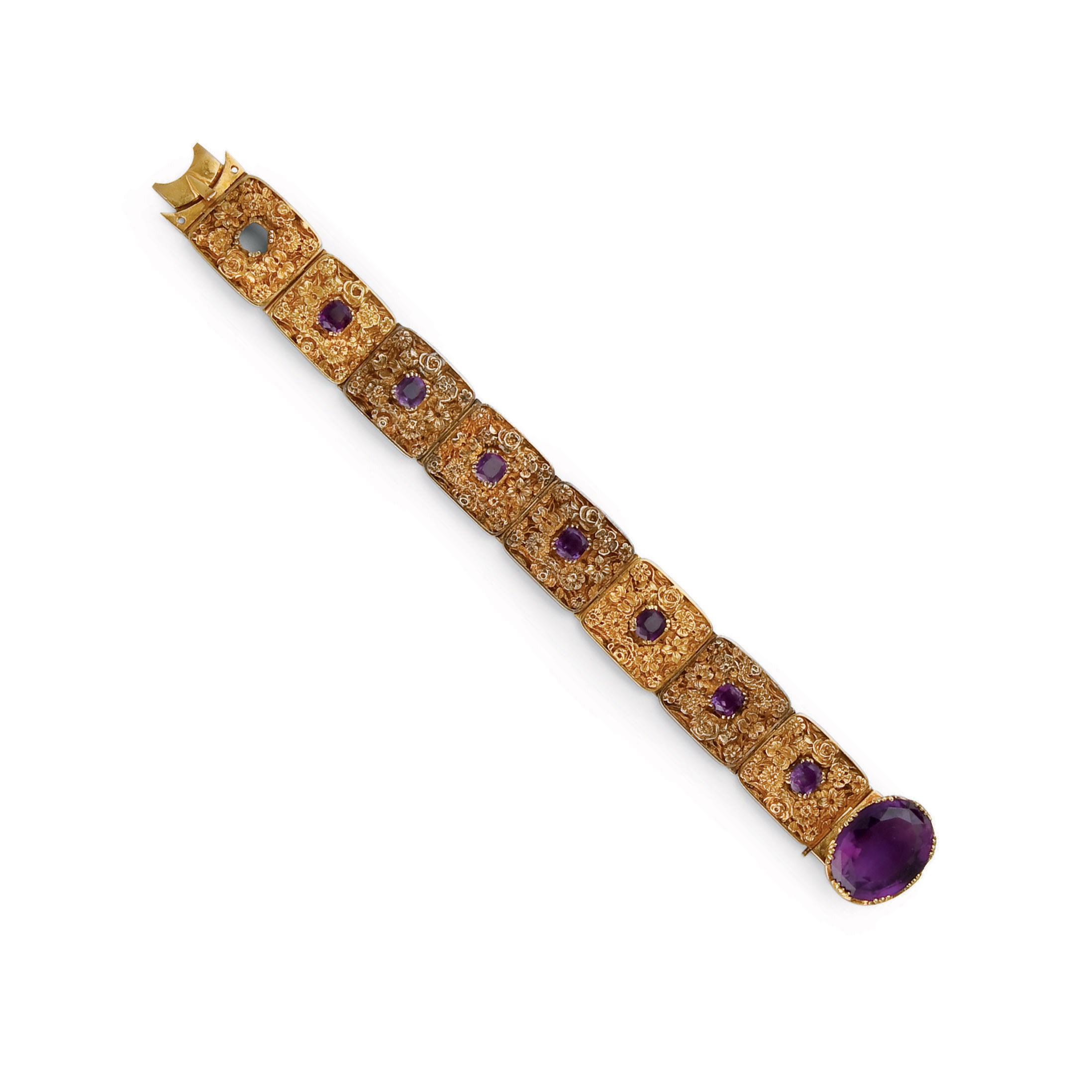 BRACELET EN OR ET AMETHYSTES
