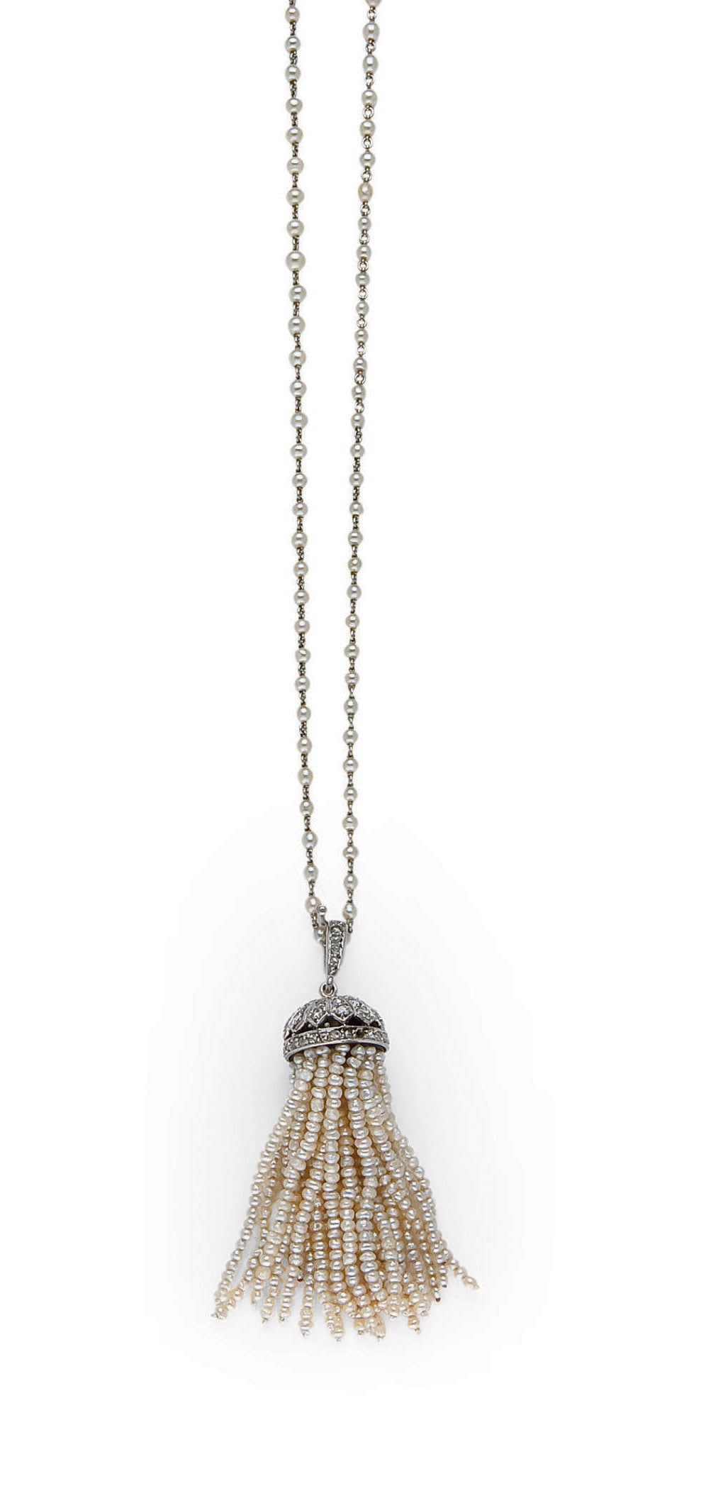 COLLIER ART DECO PERLES ET DIAMANTS