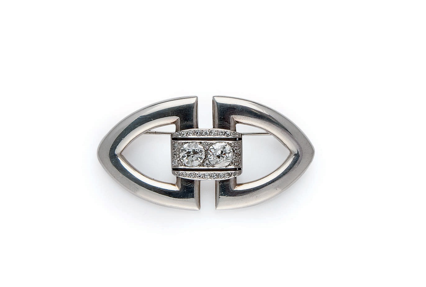 BROCHE ART DECO DIAMANTS, PAR RENE BOIVIN