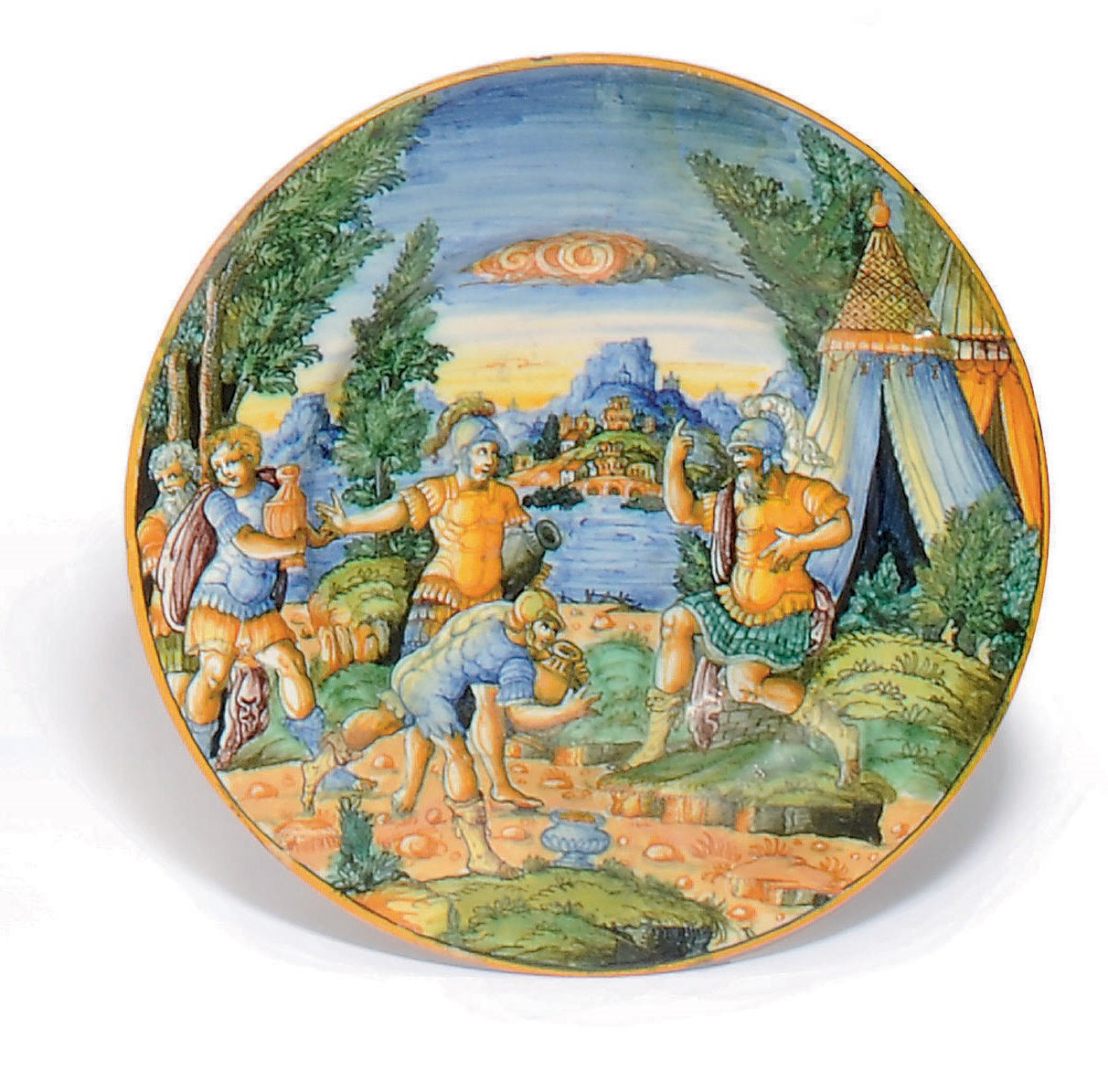 AN URBINO MAIOLICA ISTORIATO DISH