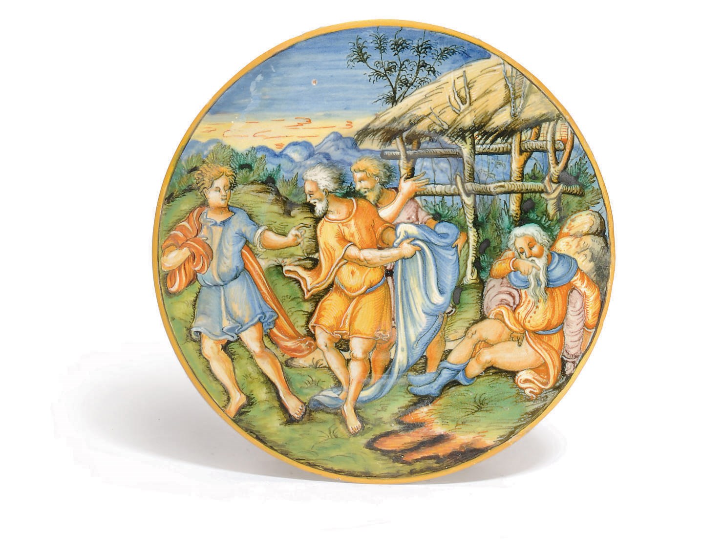 AN URBINO MAIOLICA ISTORIATO TONDINO