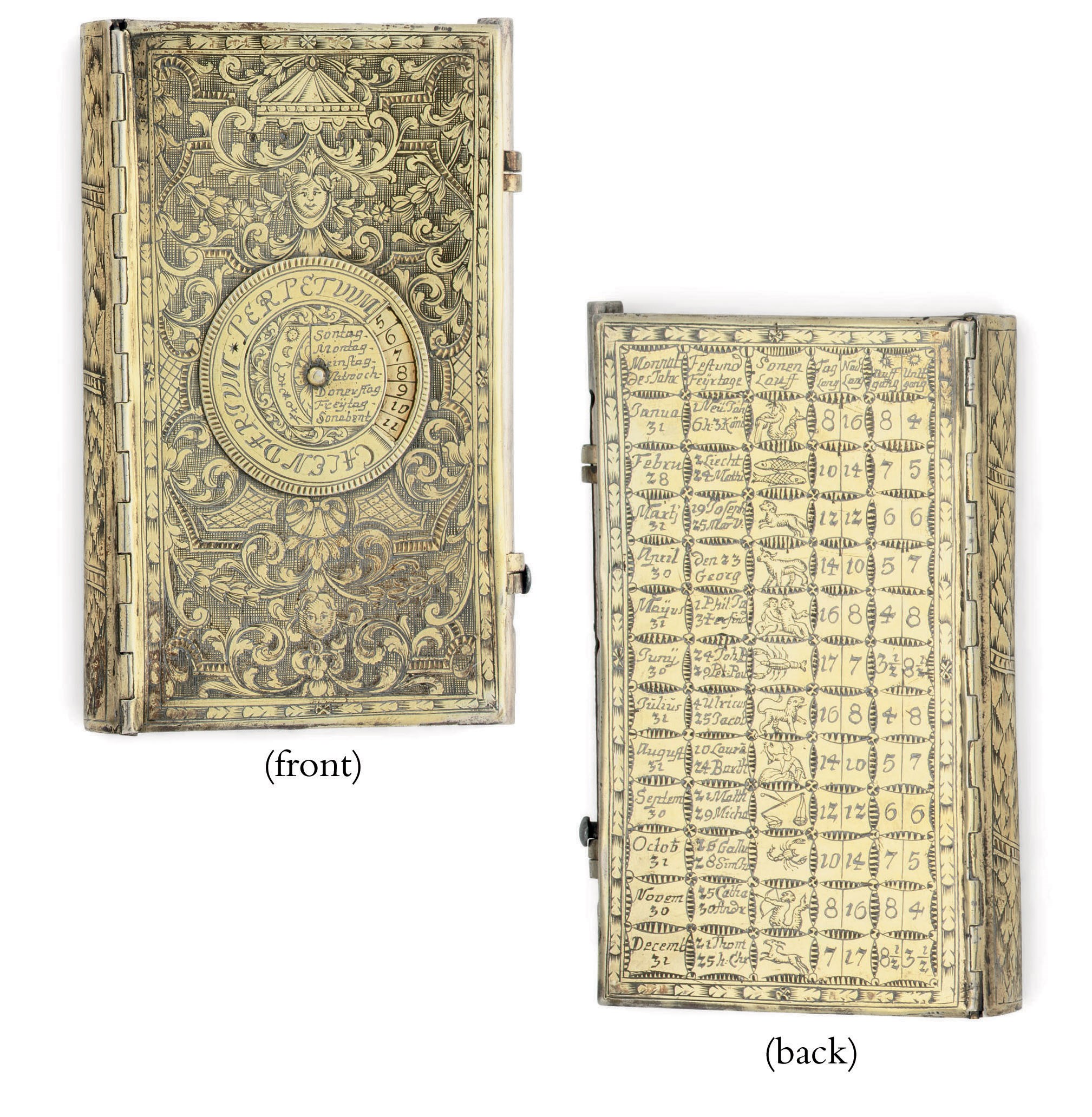 A CONTINENTAL SILVER-GILT NOTEBOOK COMPENDIUM