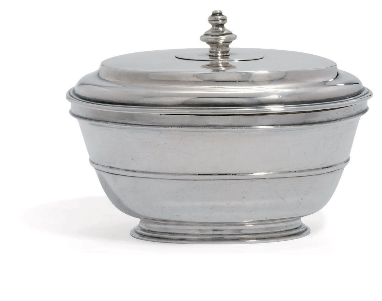 AN ITALIAN SILVER SUGAR-BOX AND COVER