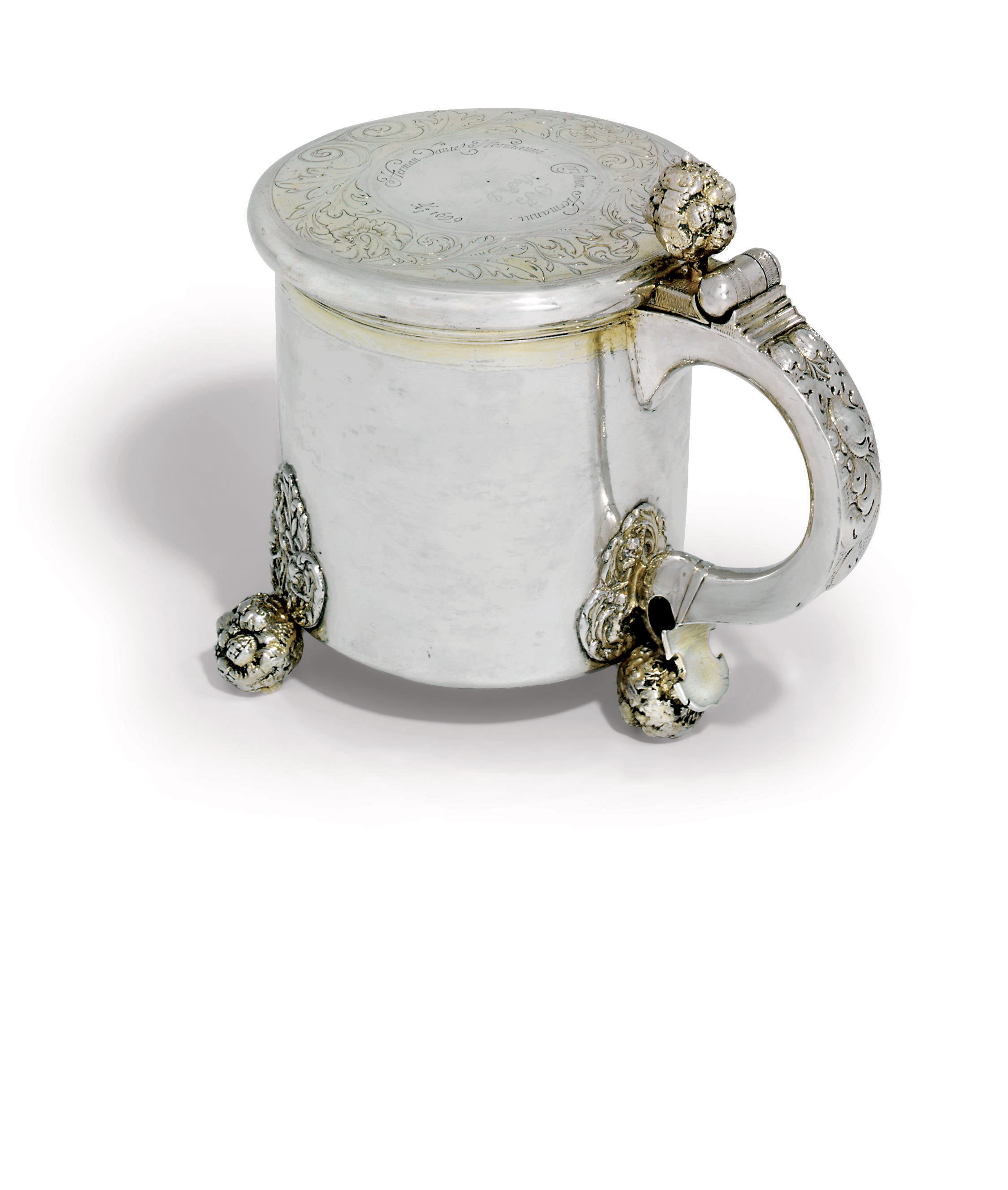A SWEDISH PARCEL-GILT SILVER TANKARD