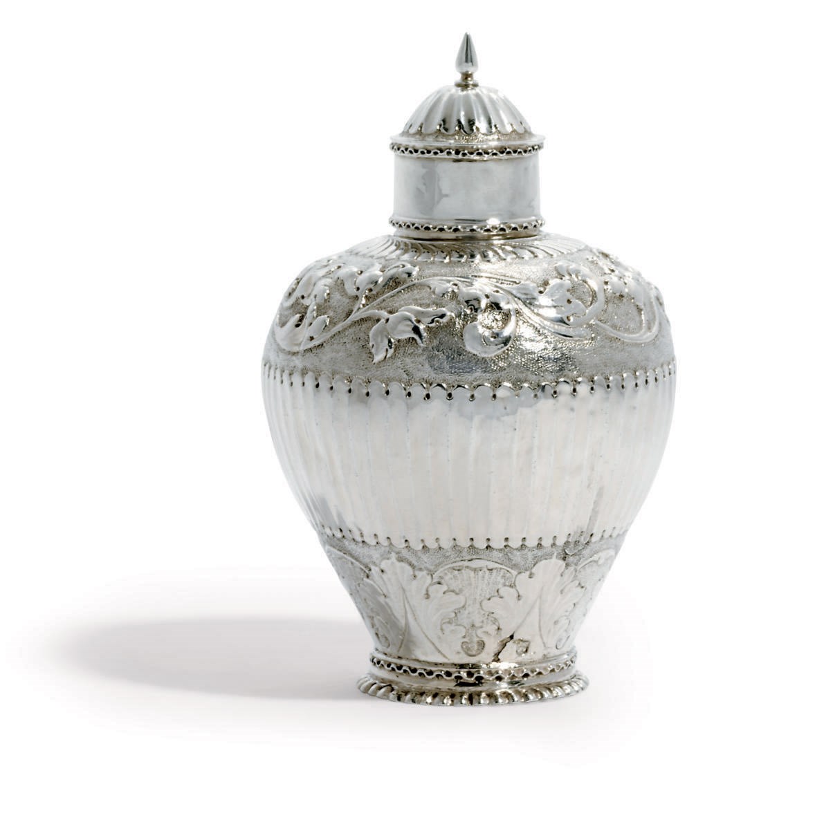 A DUTCH SILVER TEA-CADDY