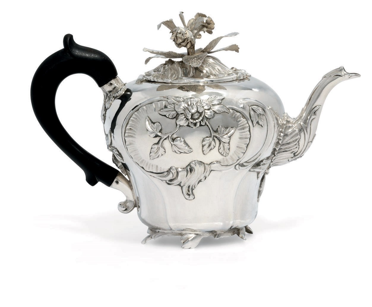 A DUTCH SILVER TEAPOT