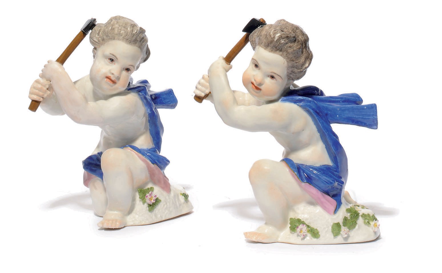 TWO MEISSEN FIGURES OF PUTTI