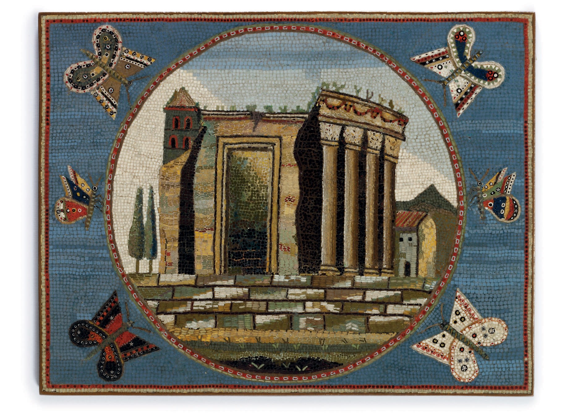AN ITALIAN MICROMOSAIC PLAQUE