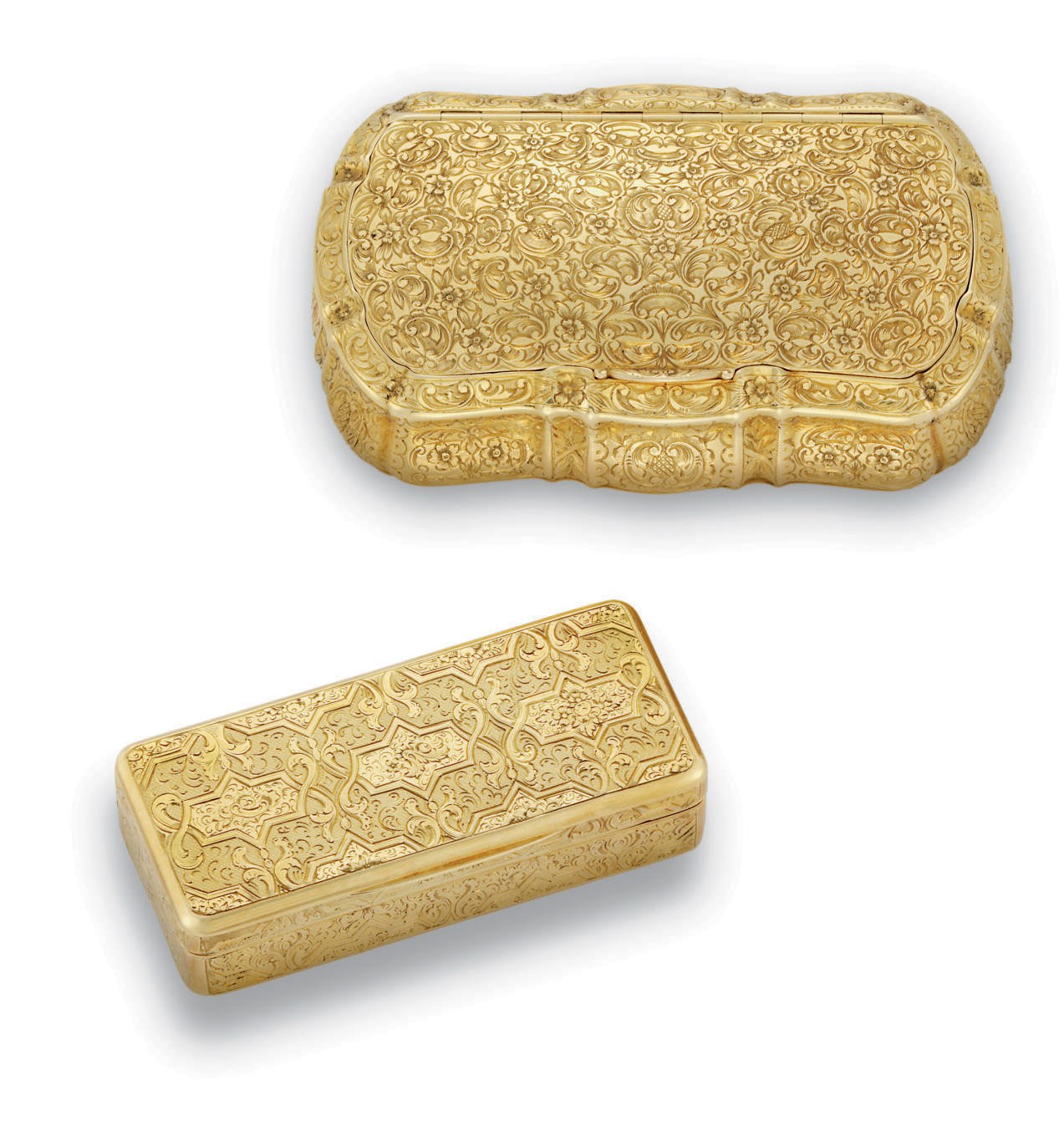 TWO GOLD SNUFF-BOXES: ONE ITALIAN AND ONE SWISS