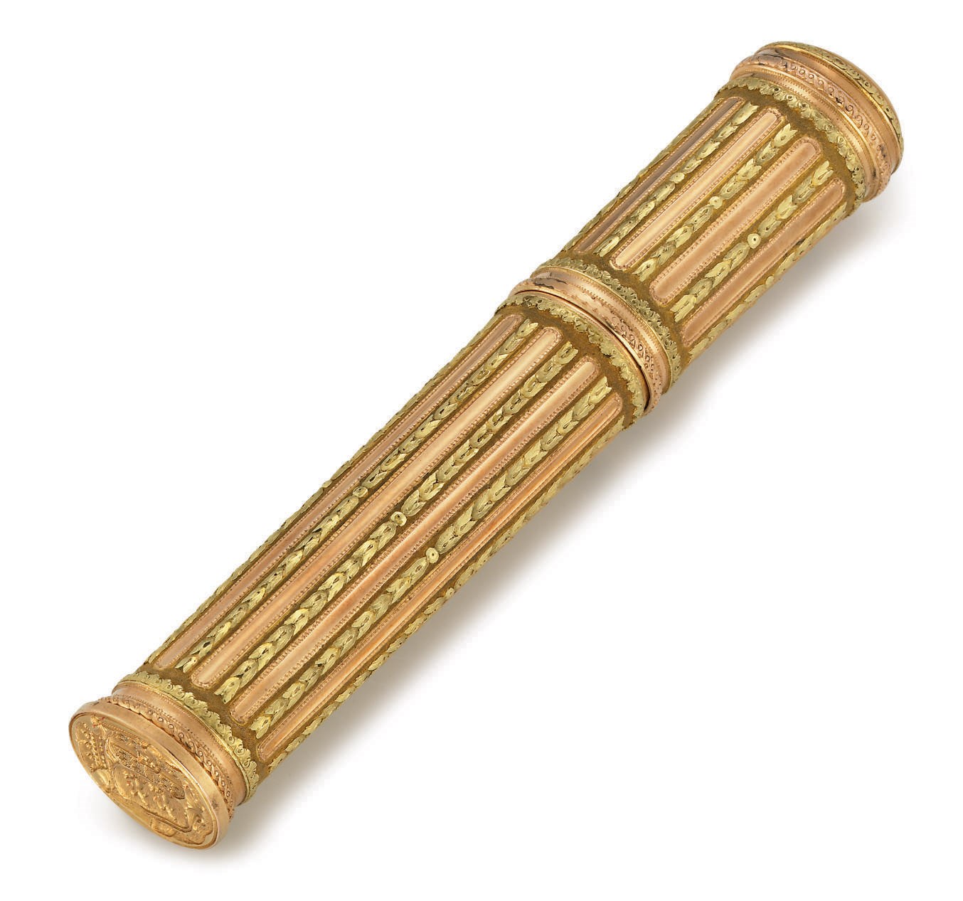 A LOUIS XVI THREE-COLOUR GOLD SEALING-WAX CASE