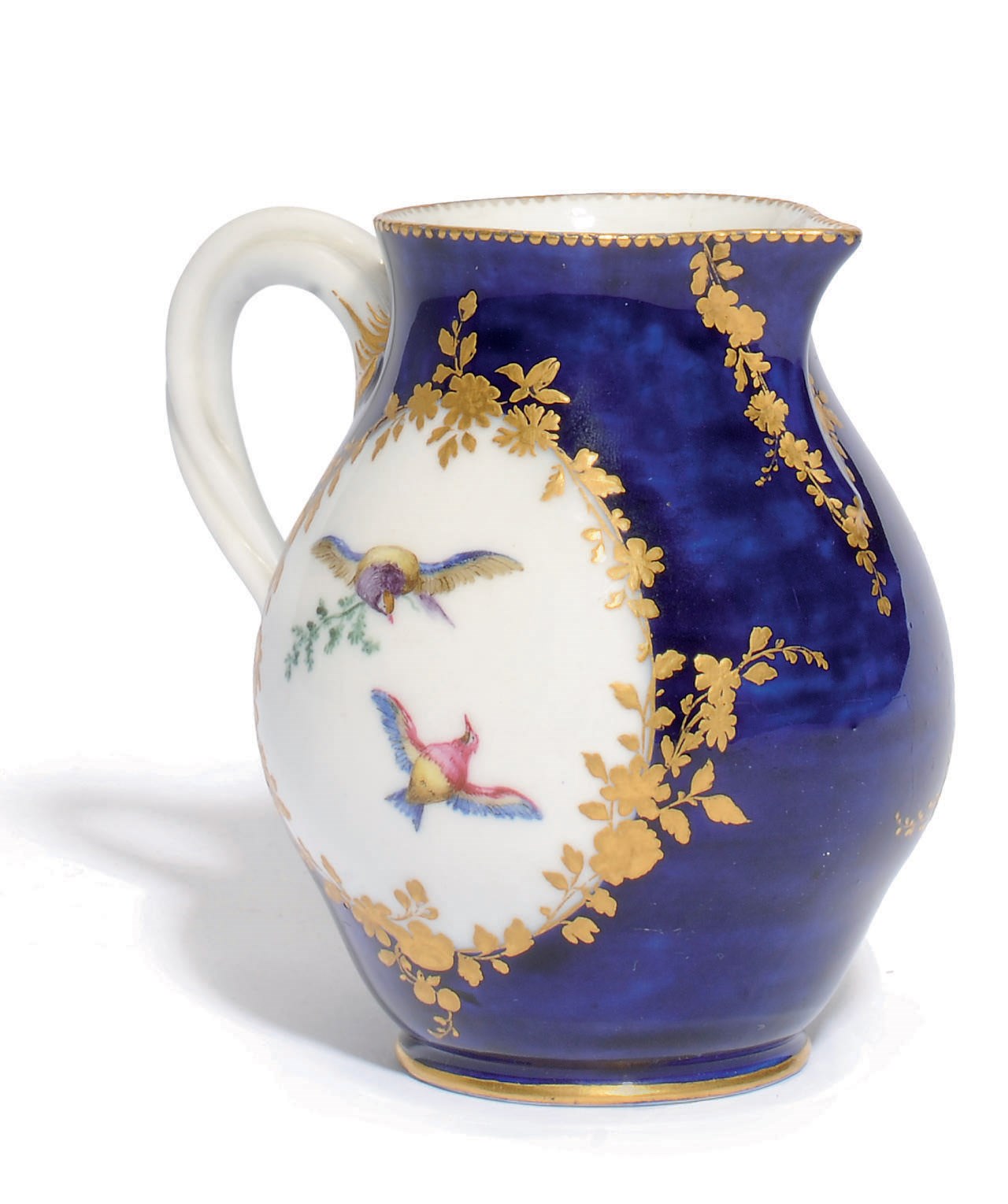 A VINCENNES BLEU LAPIS MILK-JUG (POT A LAIT HERBERT)