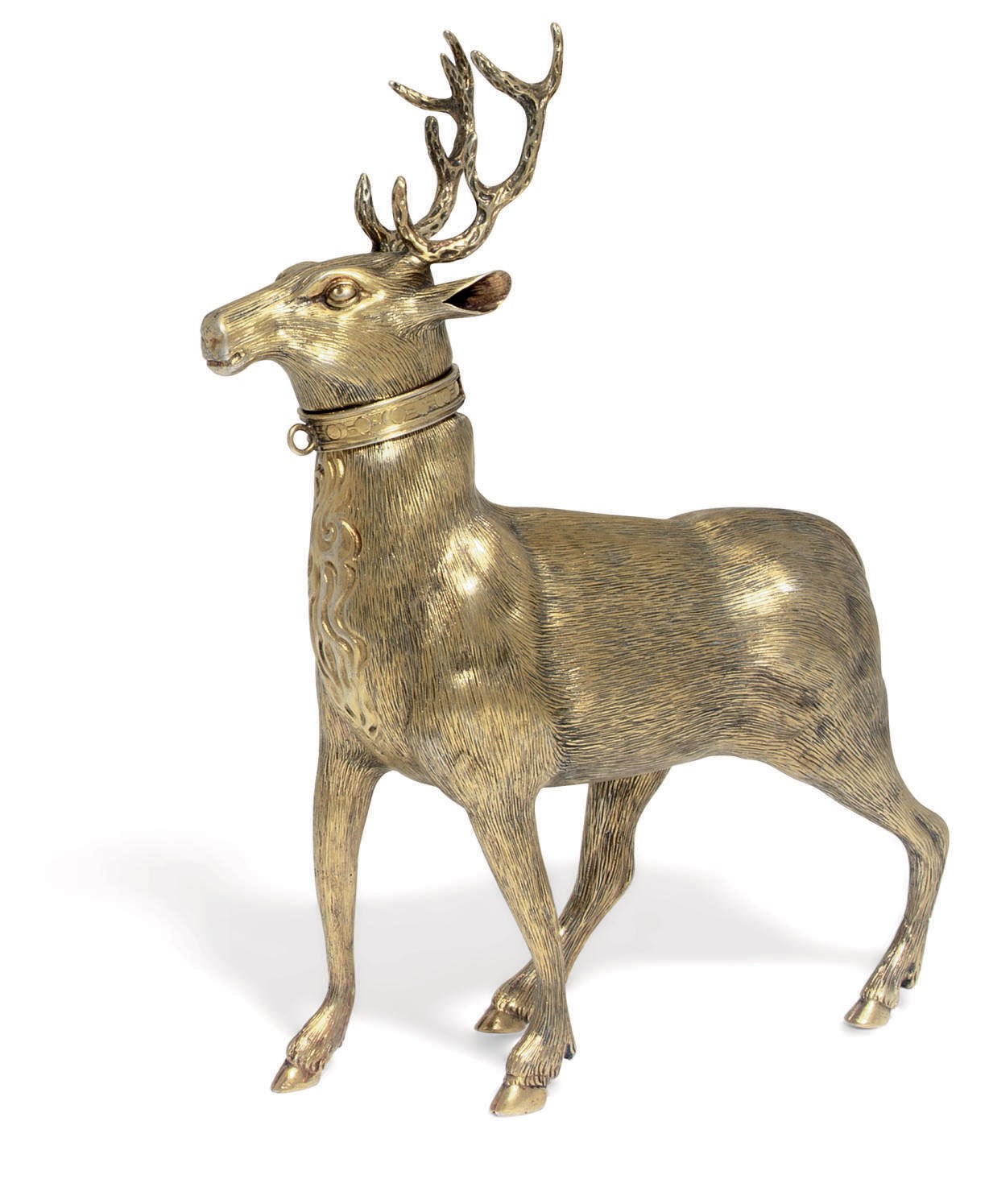 A GERMAN SILVER-GILT CUP IN THE FORM OF A STAG