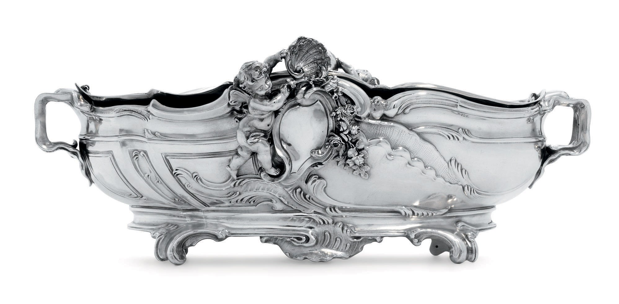 A FRENCH SILVER JARDINIERE
