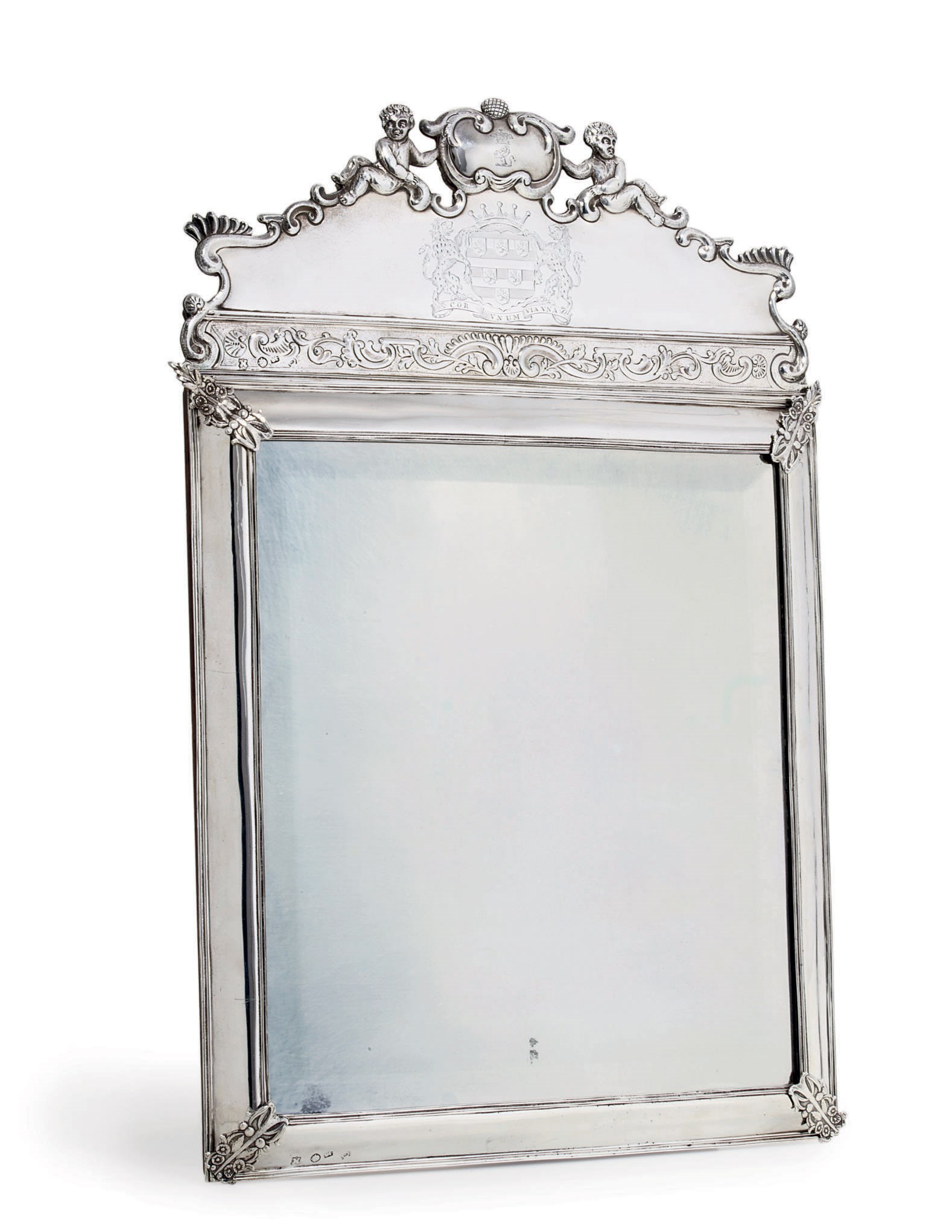 A WILLIAM AND MARY SILVER DRESSING-TABLE MIRROR