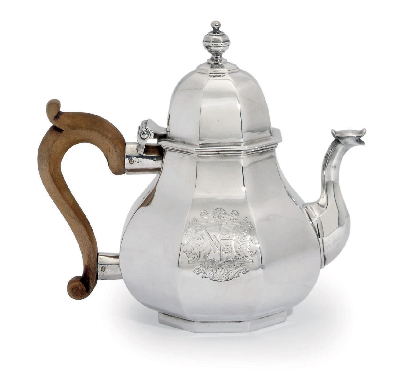 A GEORGE I SILVER TEAPOT