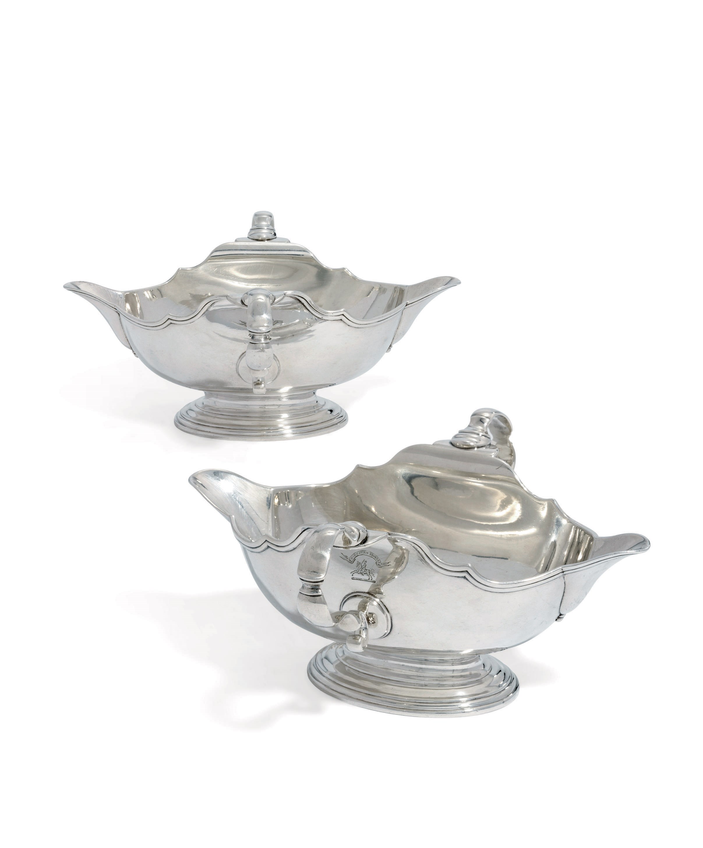 A PAIR OF GEORGE II SILVER SAUCEBOATS