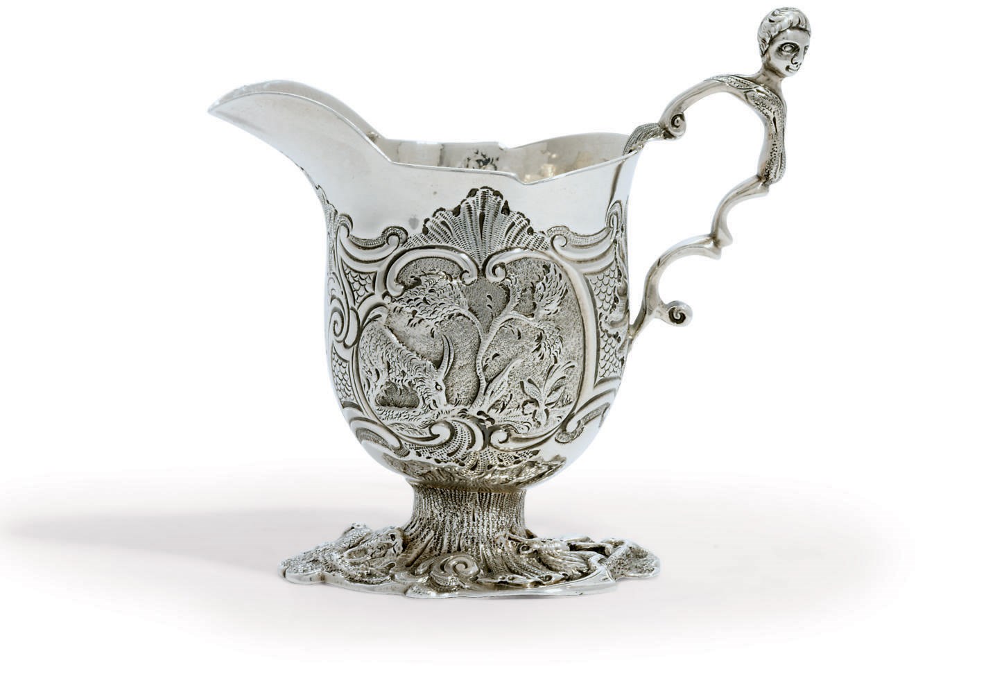 A GEORGE II SILVER CREAM-JUG
