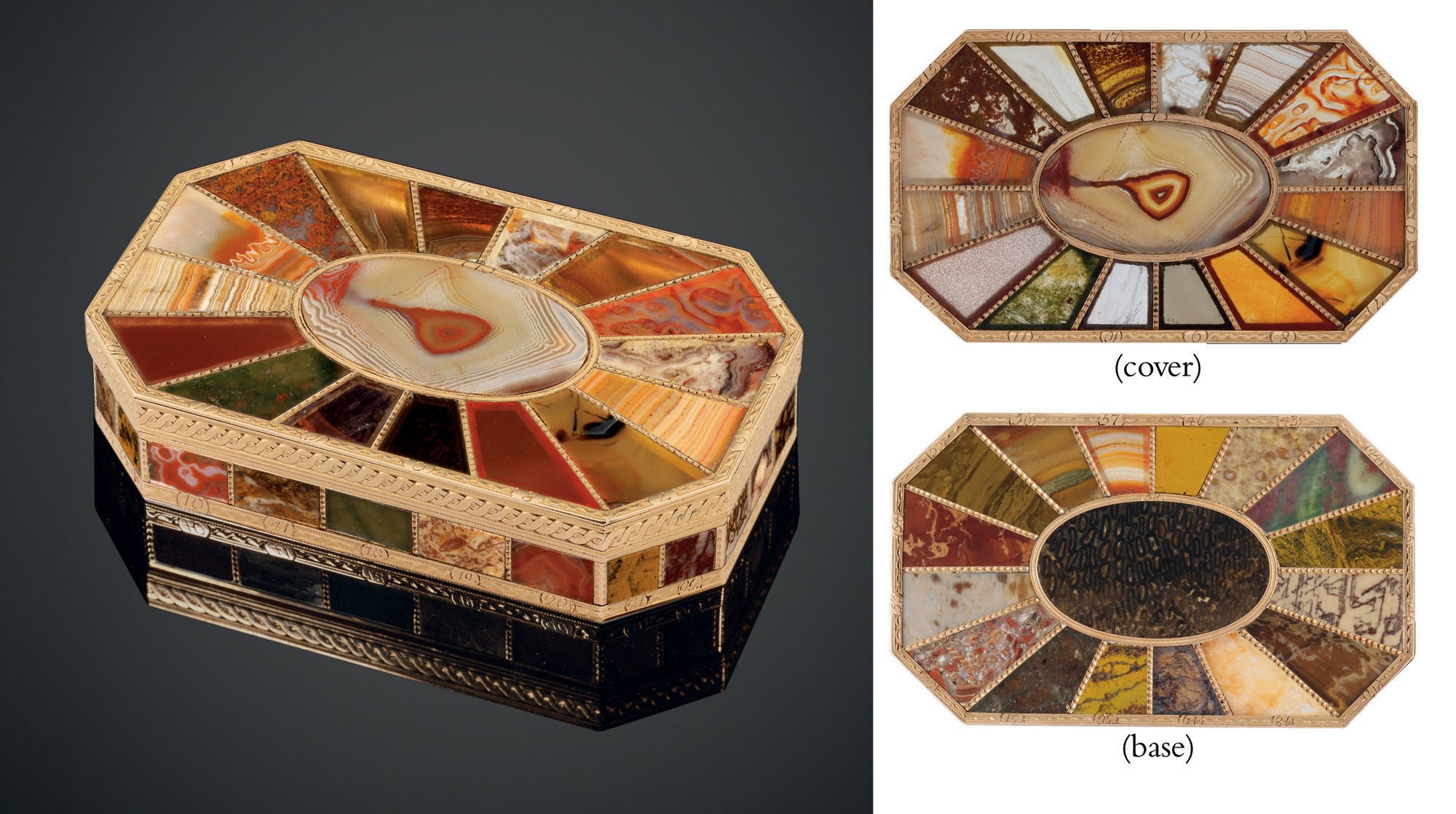 AN IMPORTANT SAXON GOLD-MOUNTED 'STEIN-CABINET' SNUFF-BOX