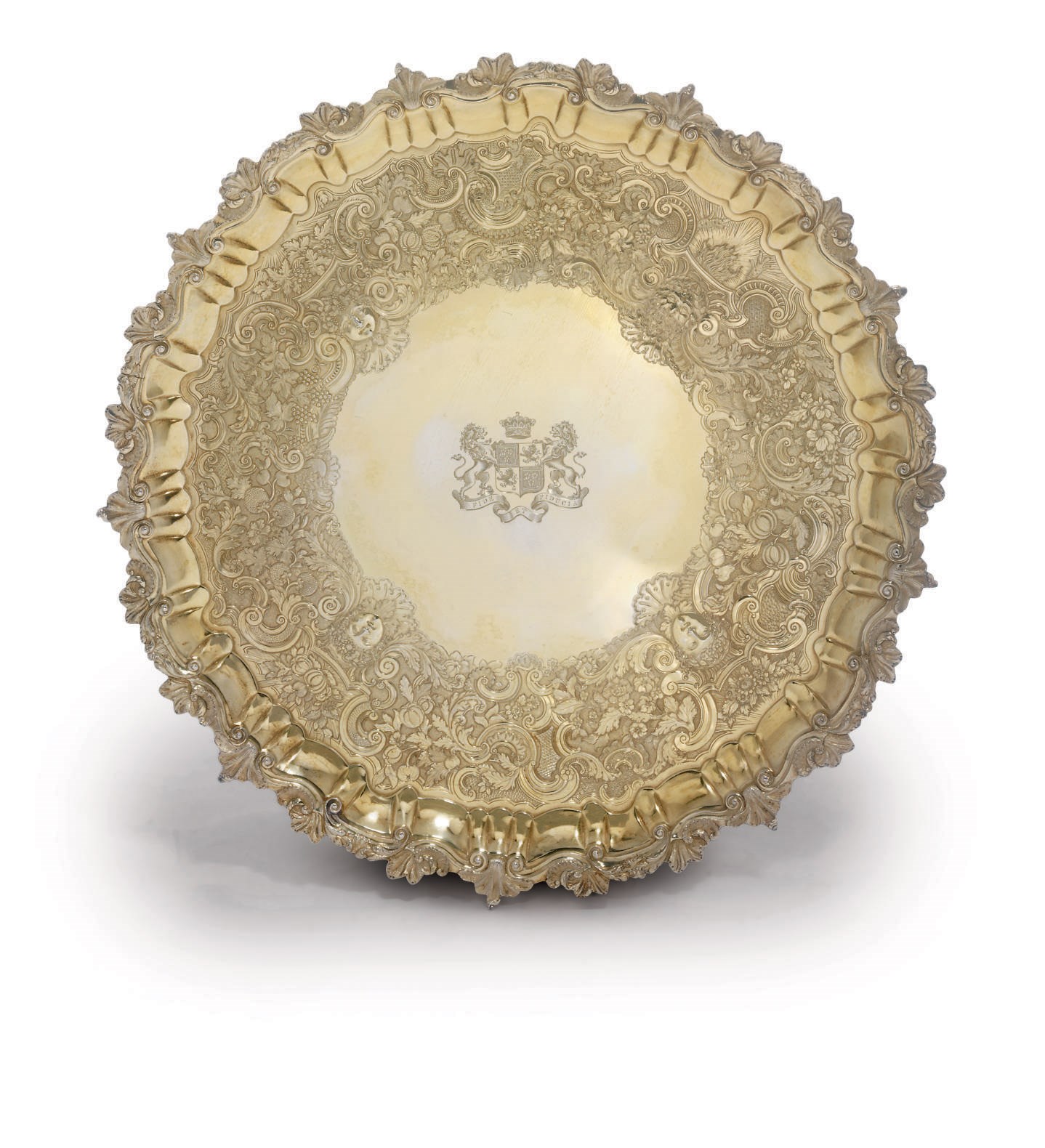 A GEORGE III IRISH SILVER-GILT SALVER