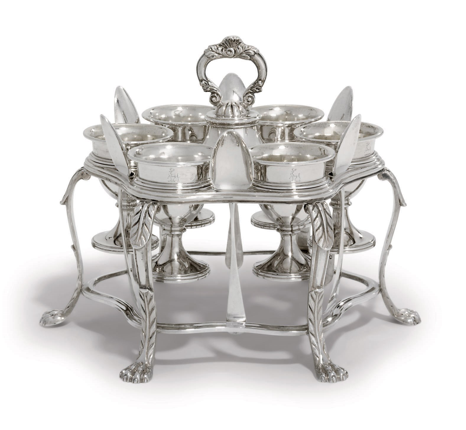A GEORGE IV SILVER EGG-CRUET