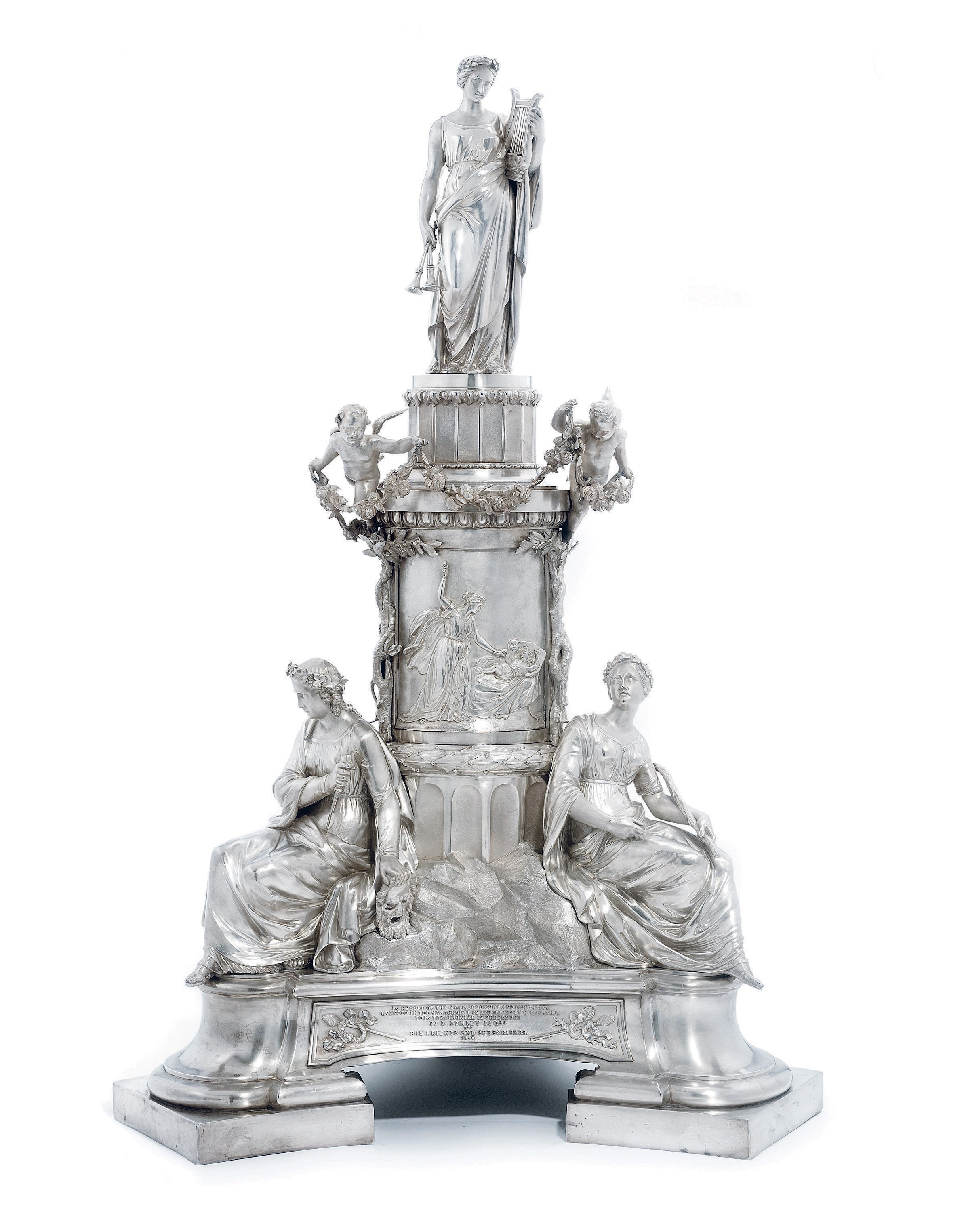 A VICTORIAN SILVER TESTIMONIAL-CENTREPIECE