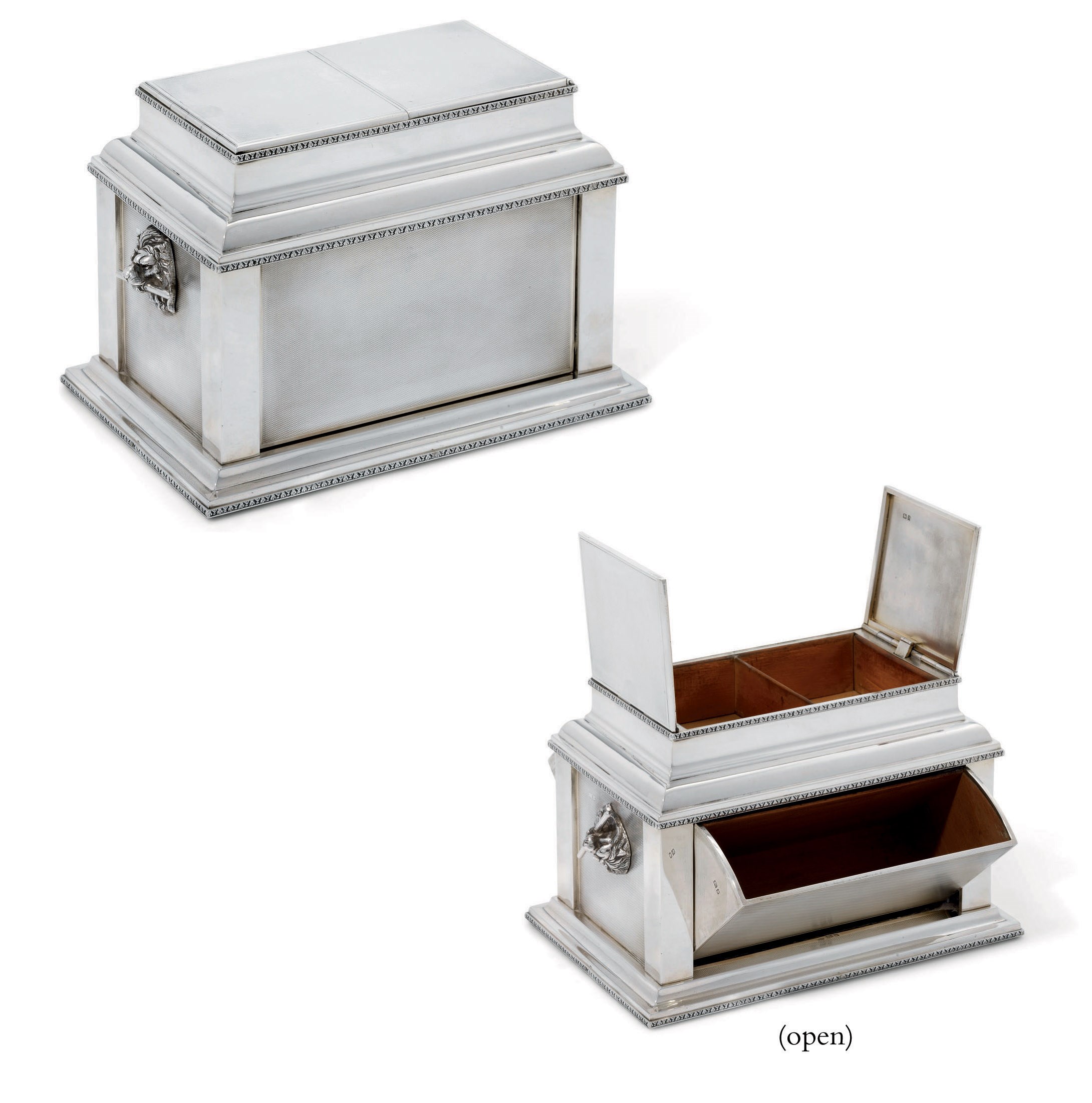 A GEORGE V SILVER MECHANICAL CIGARETTE-BOX