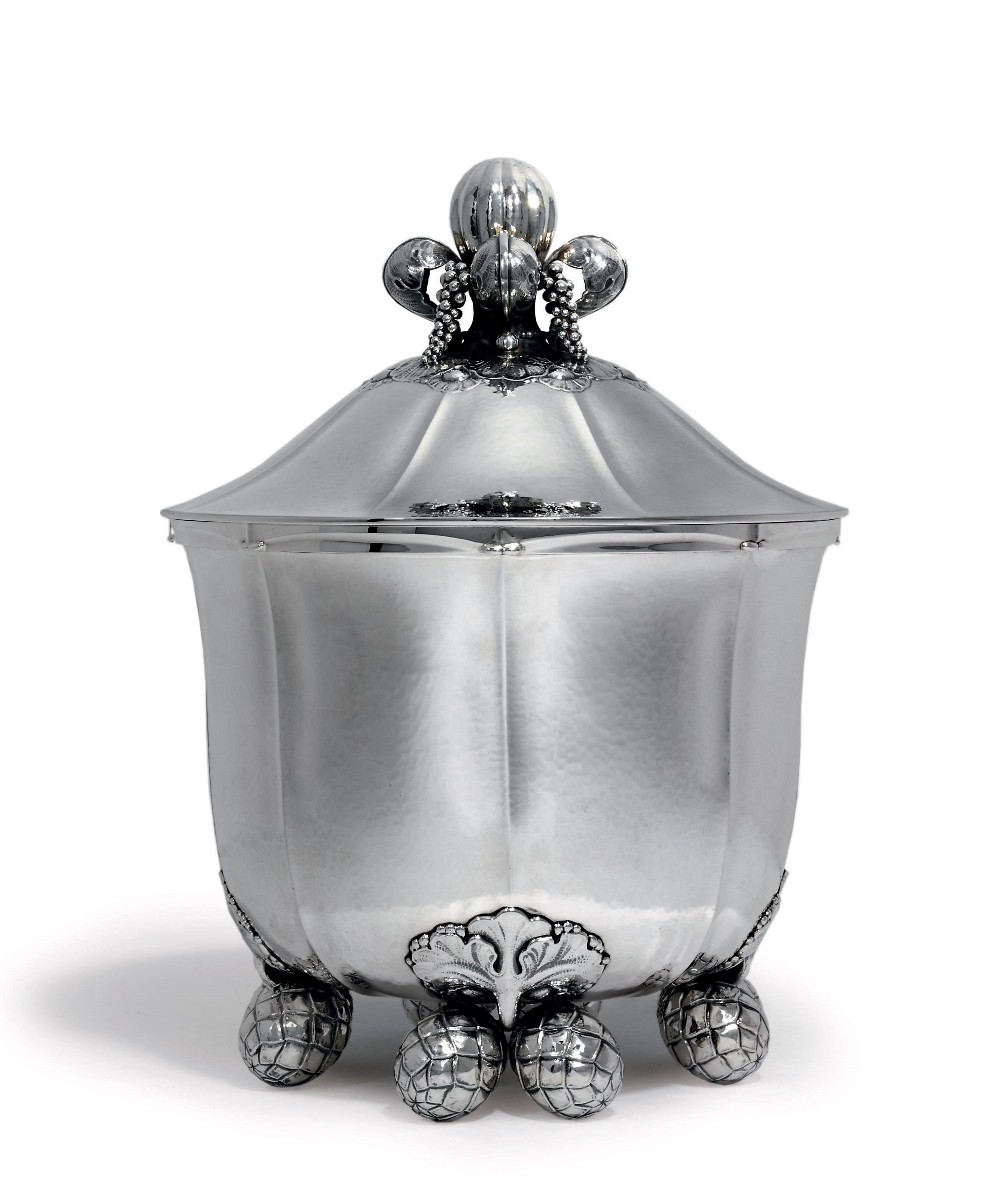 A DANISH WINE-COOLER, COVER AND LINER DESIGNED BY GEORG JENSEN