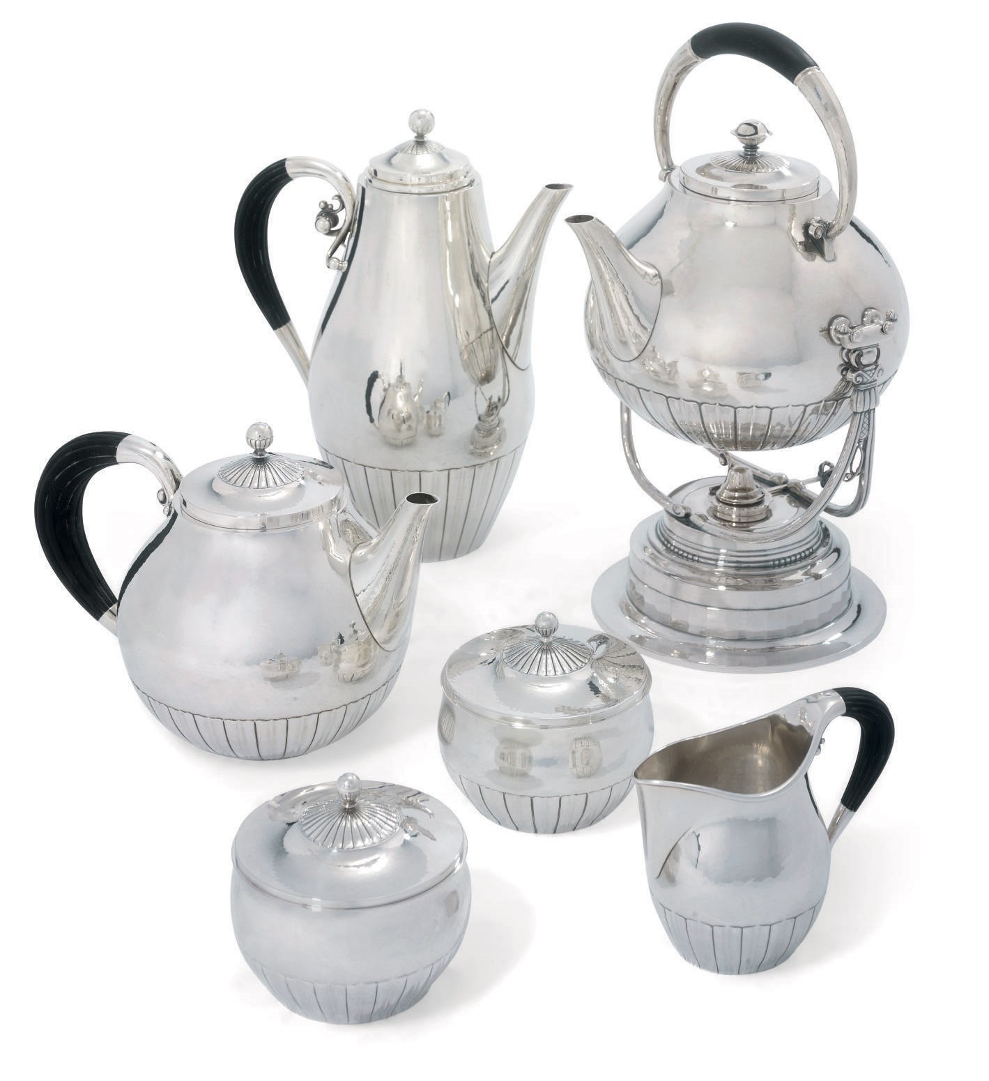A DANISH SIX-PIECE TEA AND COFFEE SERVICE DESIGNED BY JOHAN ROHDE