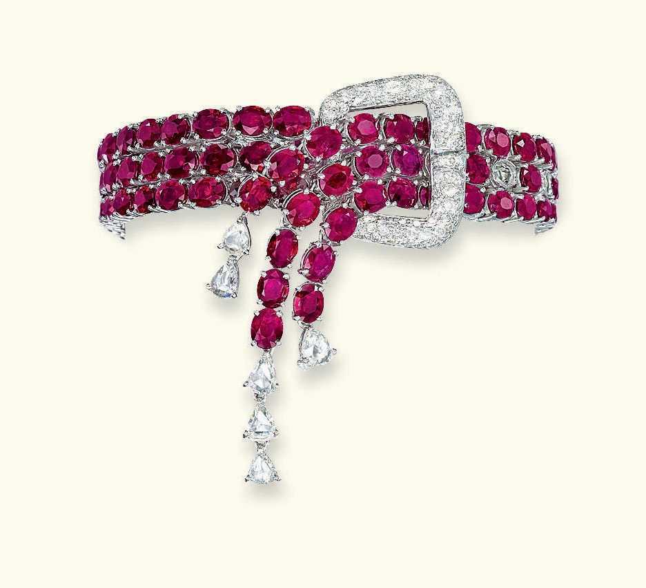 A RUBY AND DIAMOND BRACELET