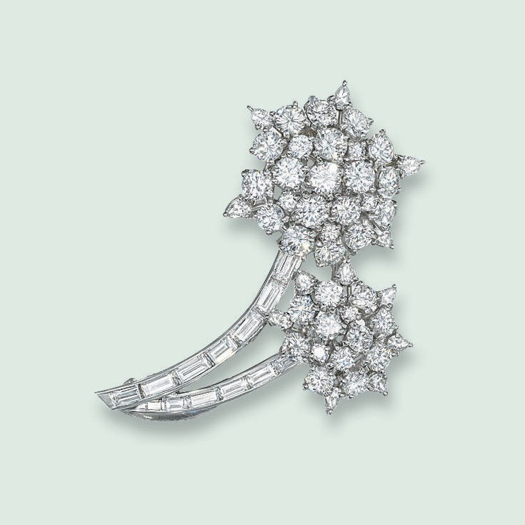 A DIAMOND BROOCH, BY CARTIER