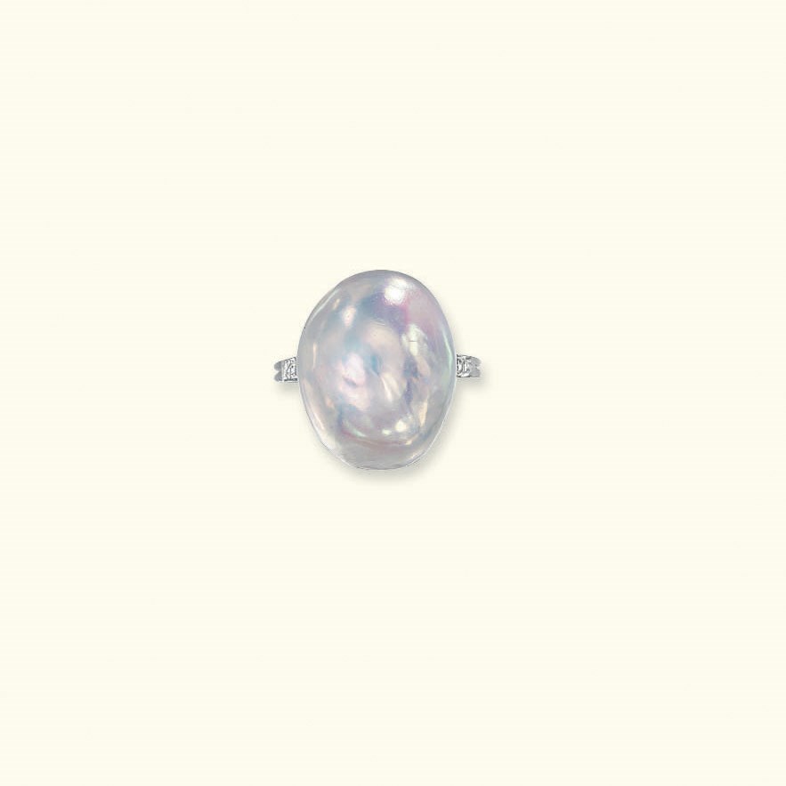 A NATURAL PEARL RING