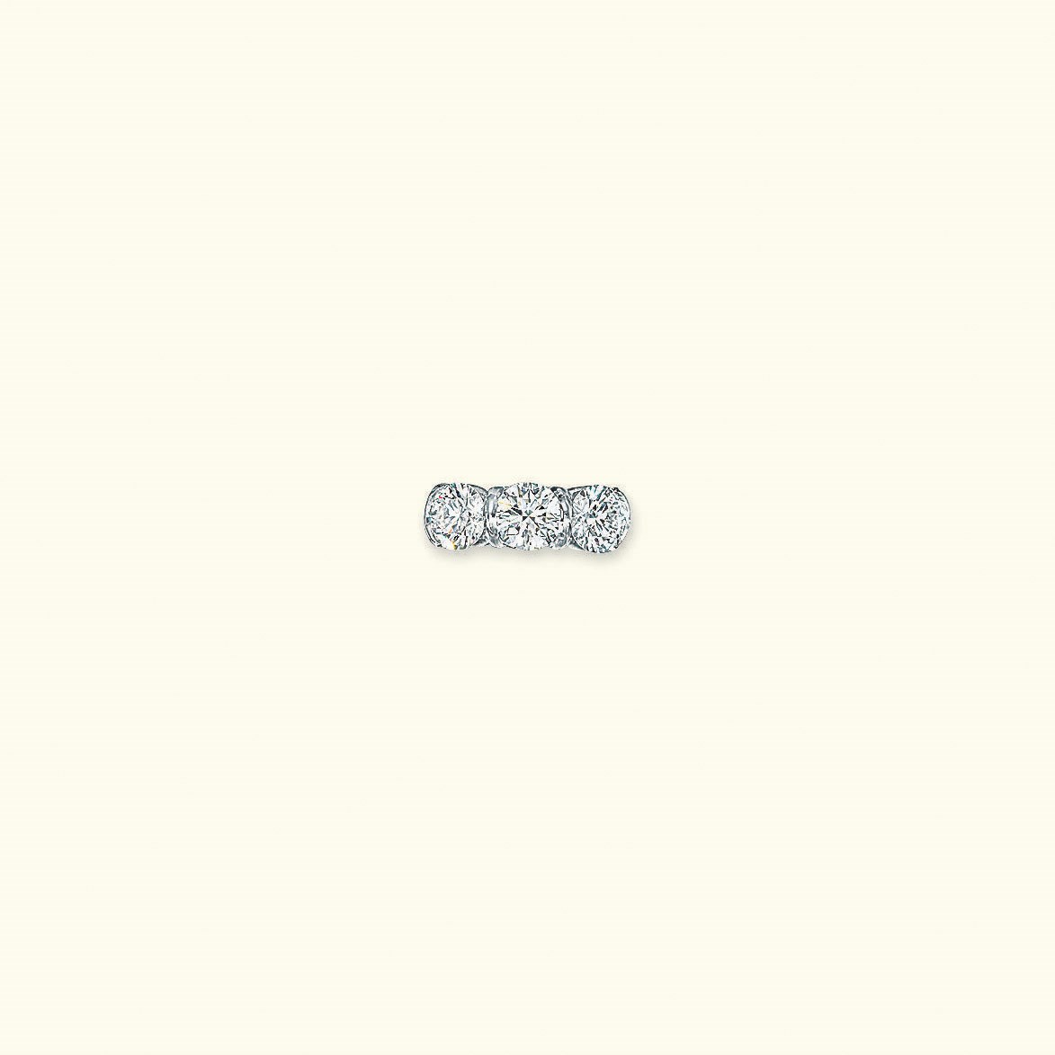 A PLATINUM AND DIAMOND THREE-STONE RING, BY TIFFANY & CO.