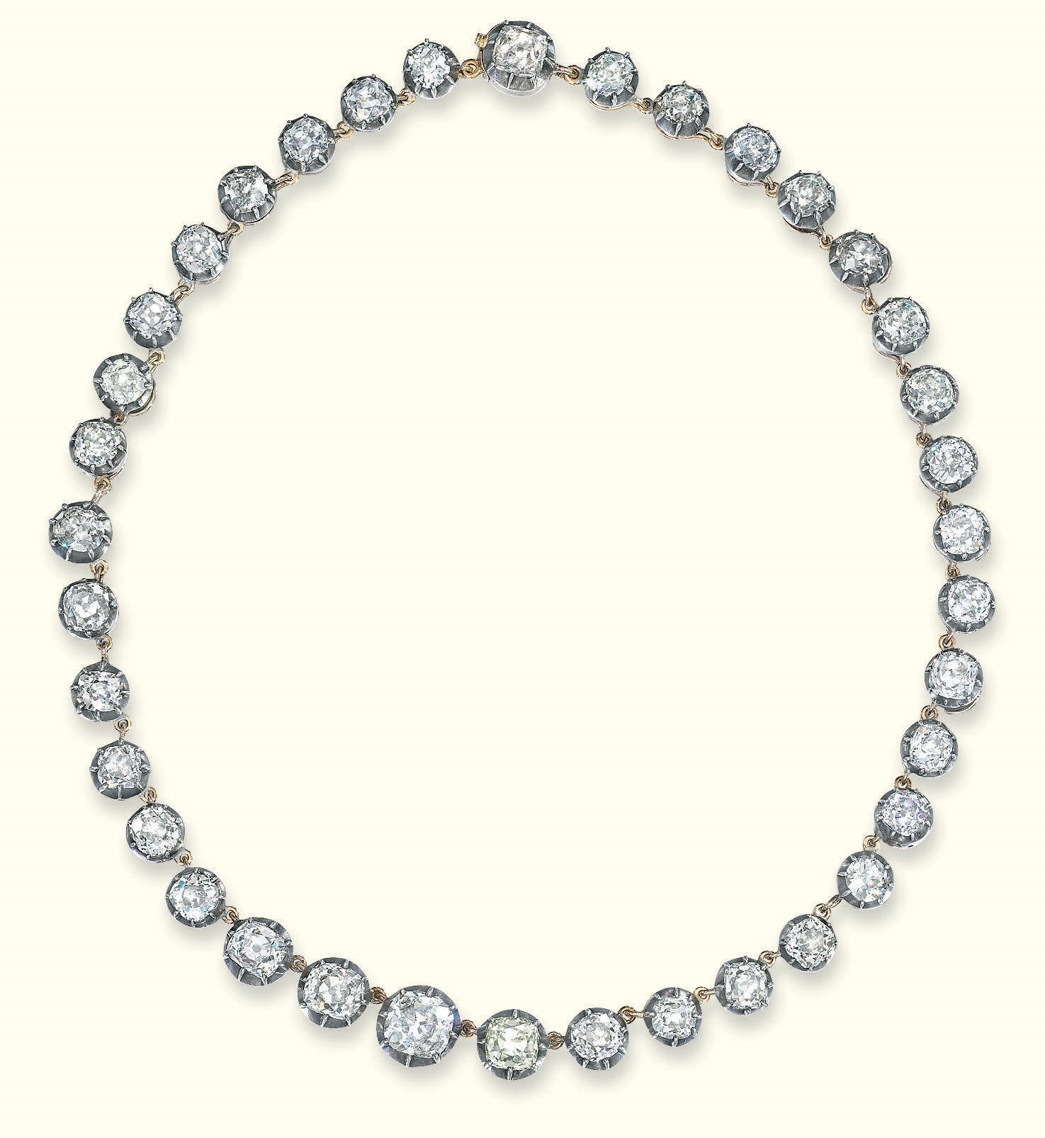 AN ANTIQUE DIAMOND RIVIERE