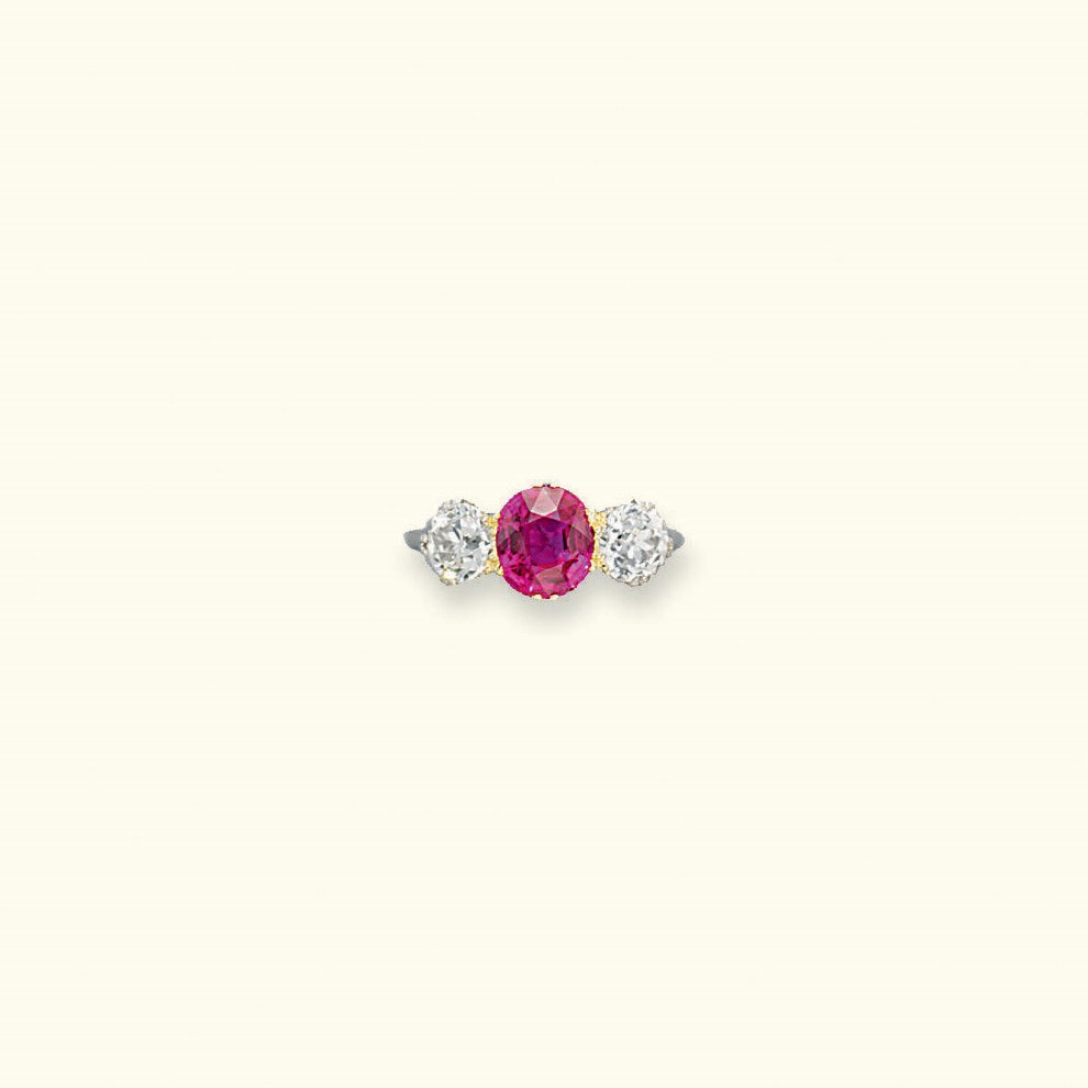 AN EARLY 20TH CENTURY RUBY AND DIAMOND RING