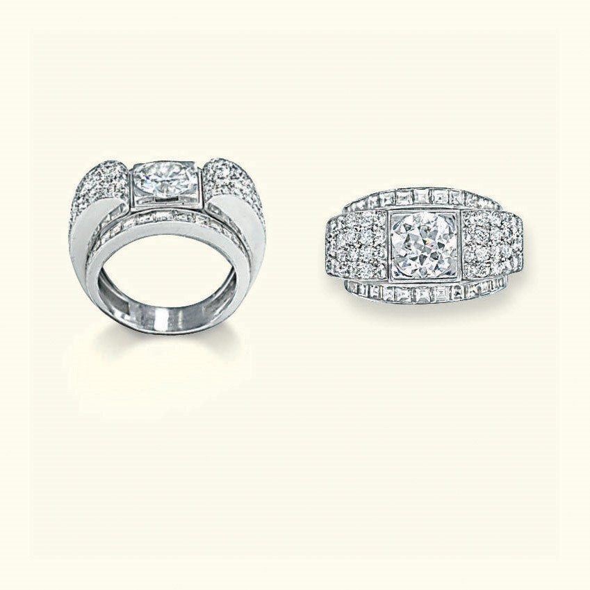 AN ART DECO DIAMOND RING