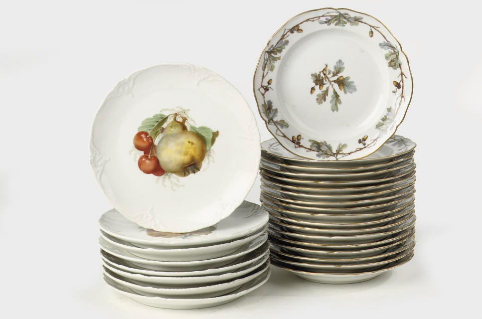 Two sets of Berlin KPM porcelain dessert plates