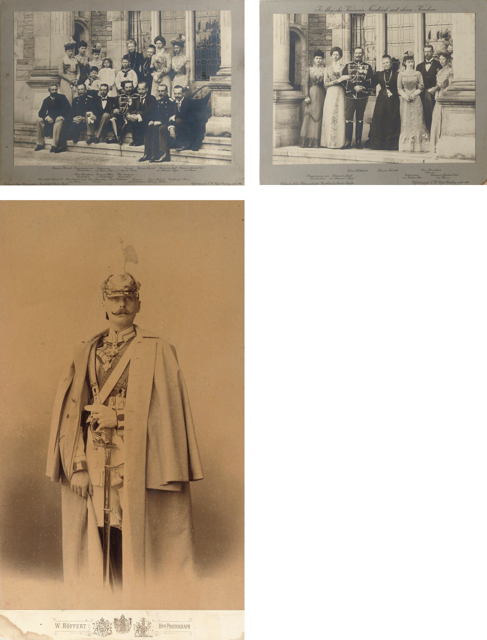 Two group photographs of Empress Frederick and her children