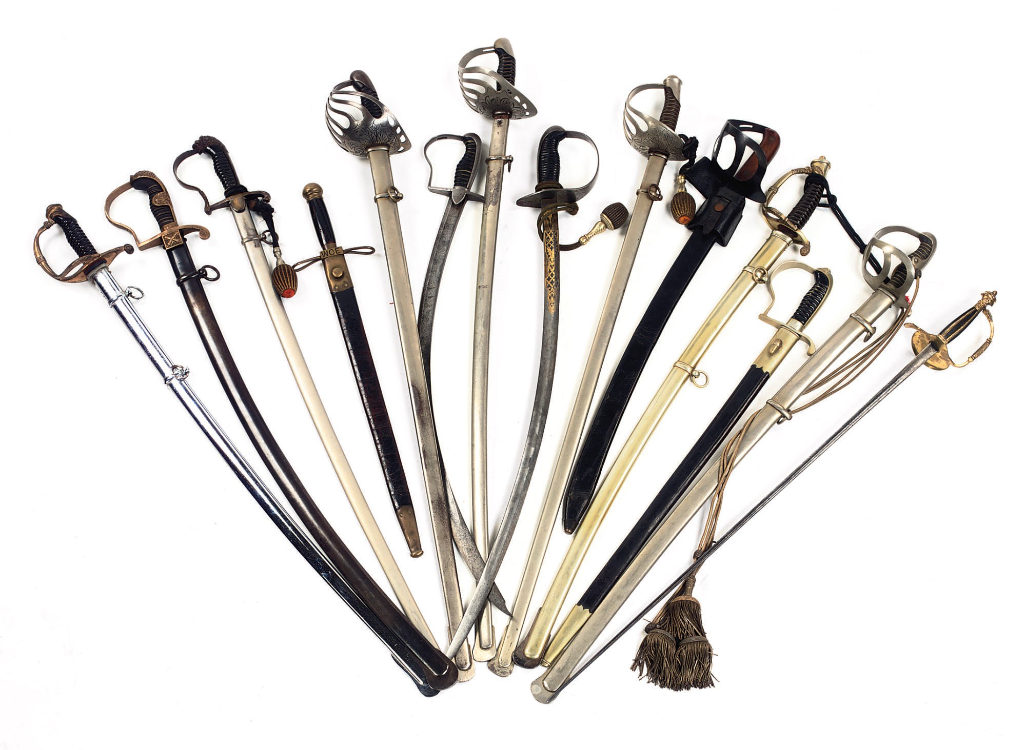 A collection of Eight Dutch ceremonial Sabres