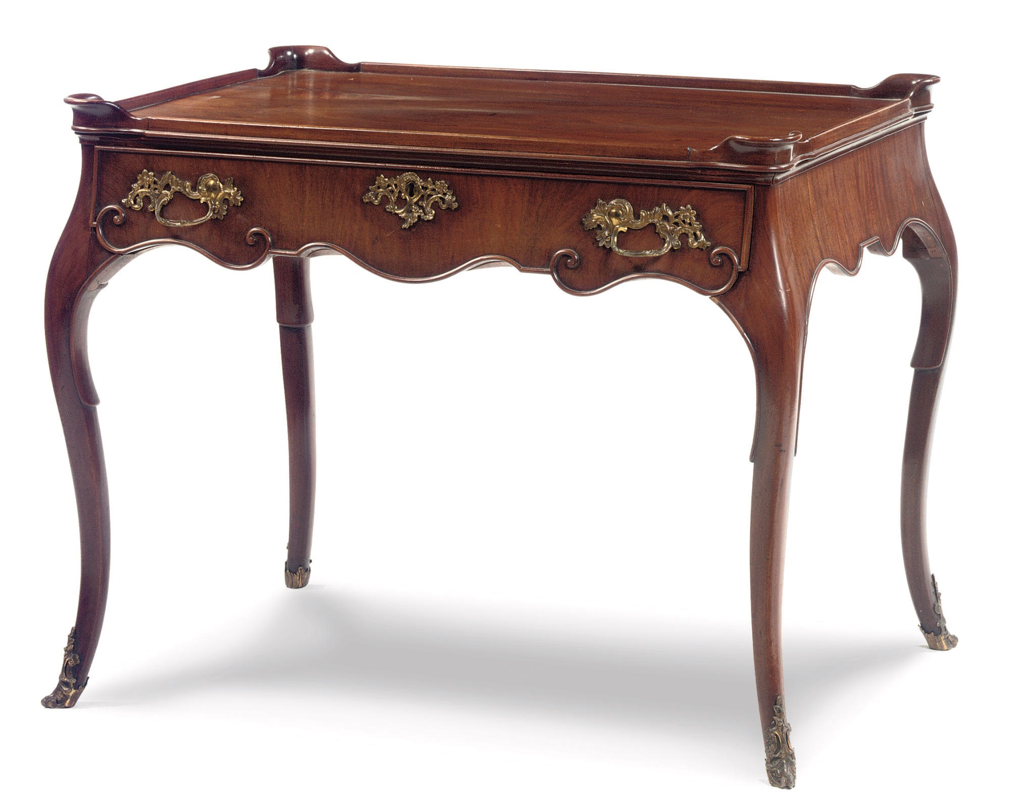 A DUTCH ORMOLU-MOUNTED MAHOGANY TEA TABLE
