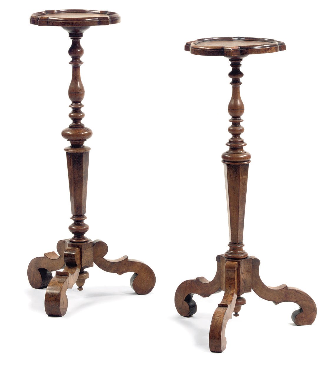 A MATCHED PAIR OF DUTCH WALNUT GUERIDONS