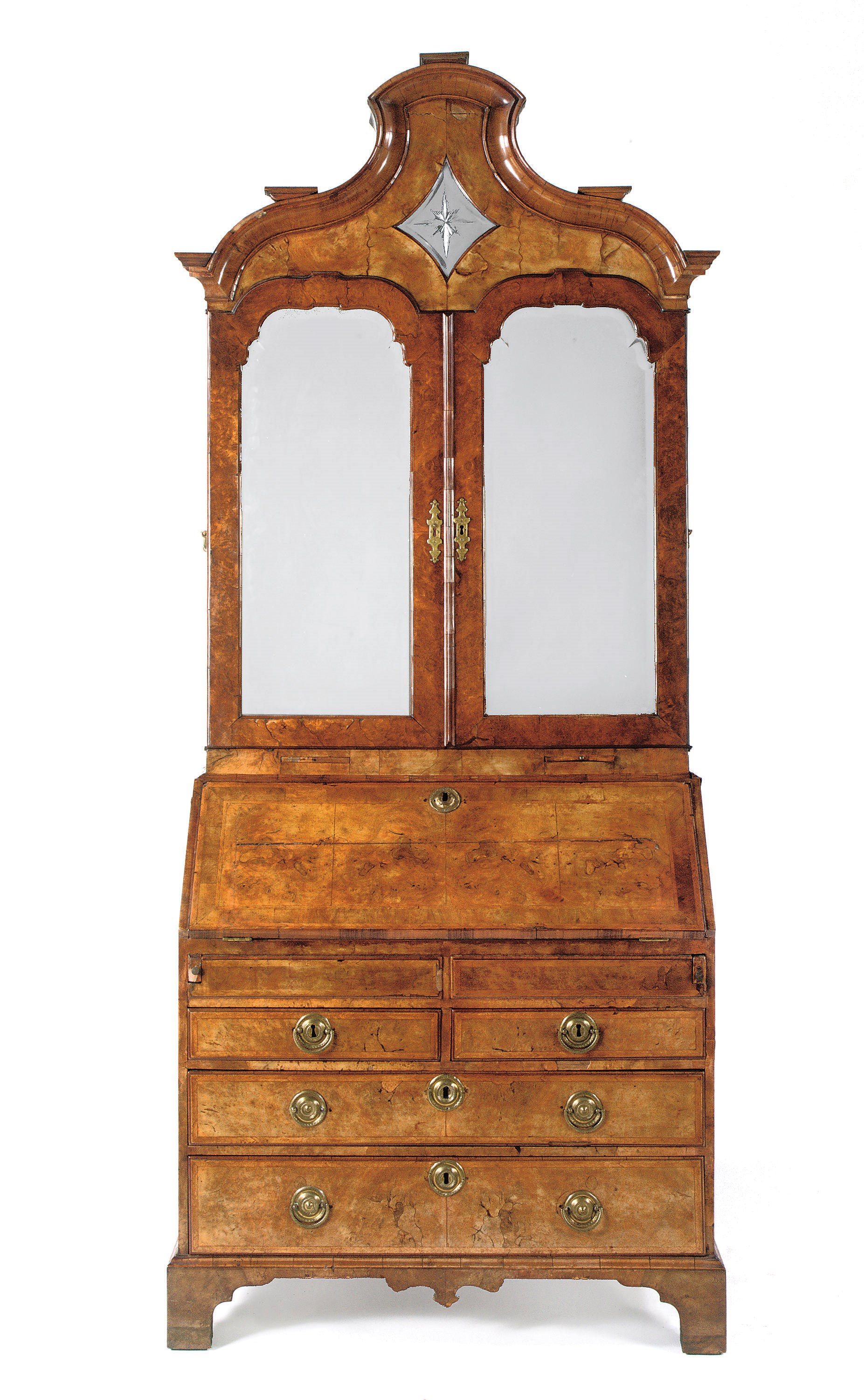A QUEEN ANNE WALNUT BUREAU CABINET