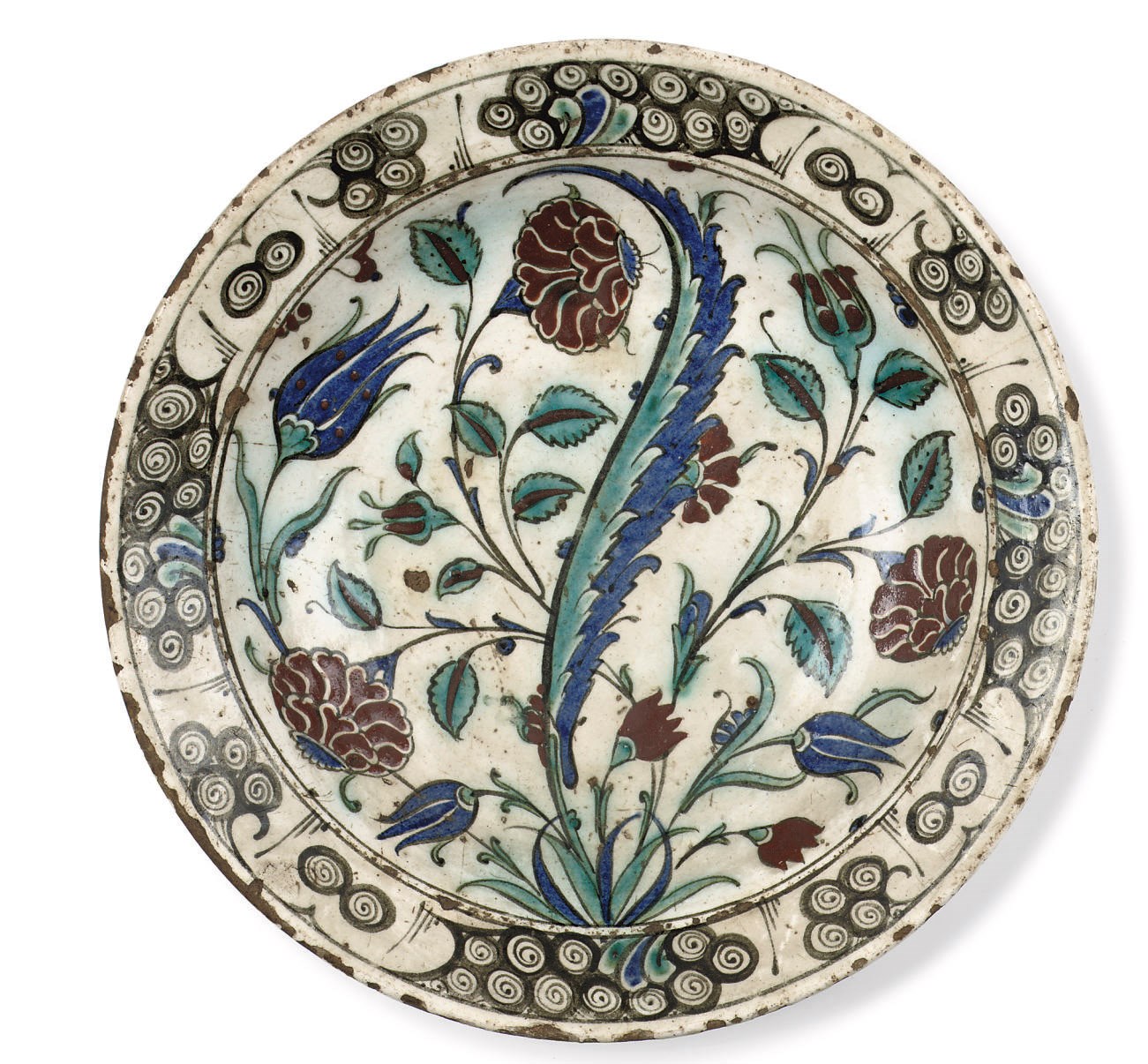 An Iznik pottery dish