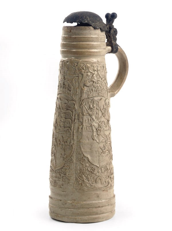 A German stoneware pewter-mounted 'Schnelle'