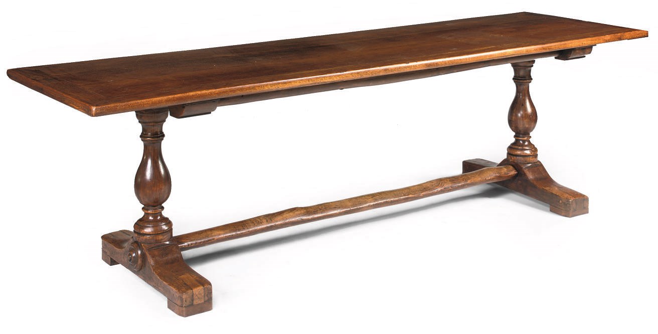A NORTH EUROPEAN OAK REFECTORY TABLE
