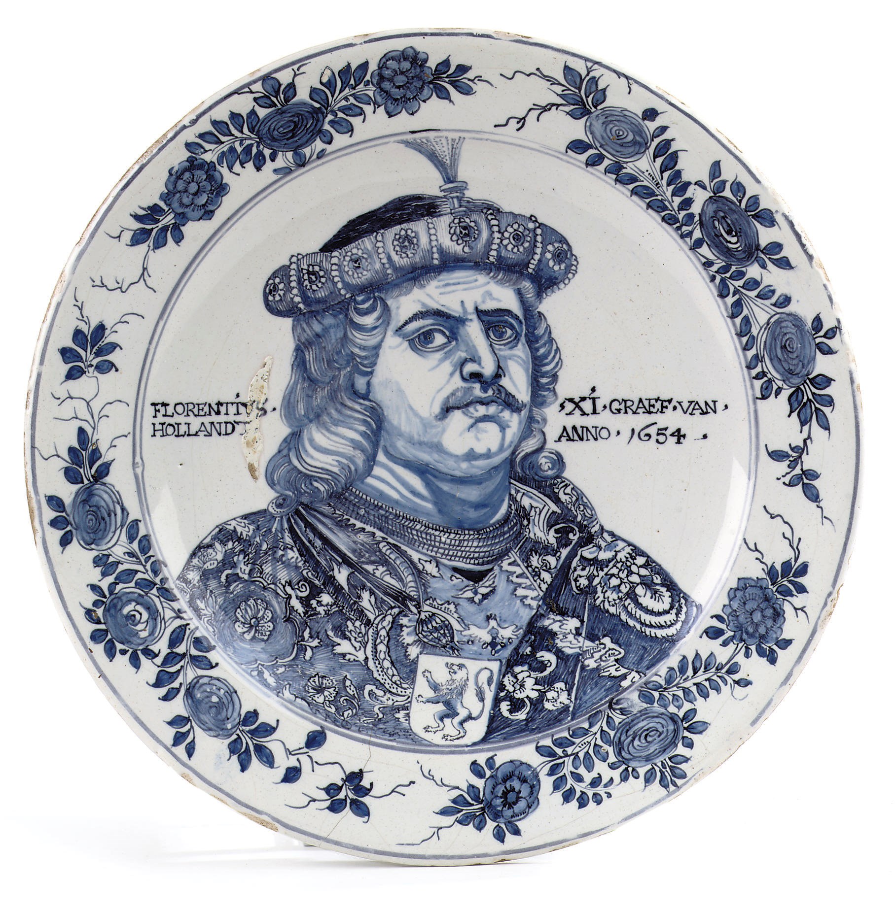 A Dutch delftware portrait charger