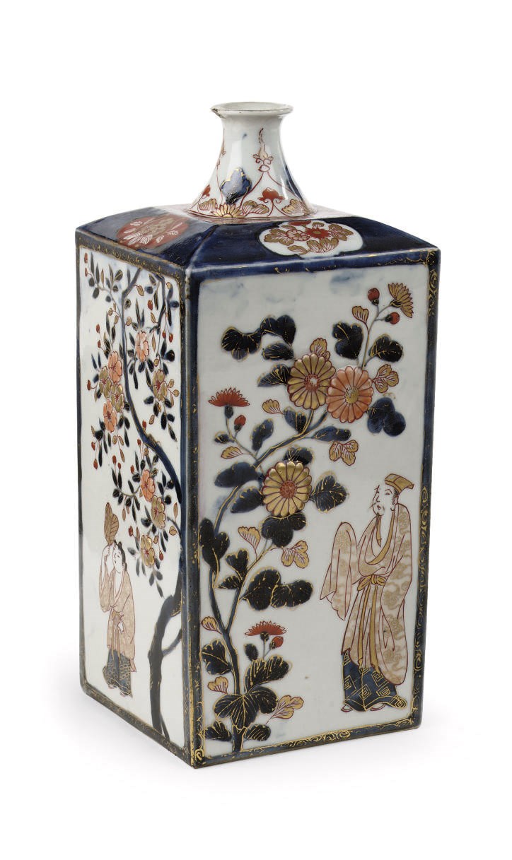 A Japanese Imari sake flask, tokkuri