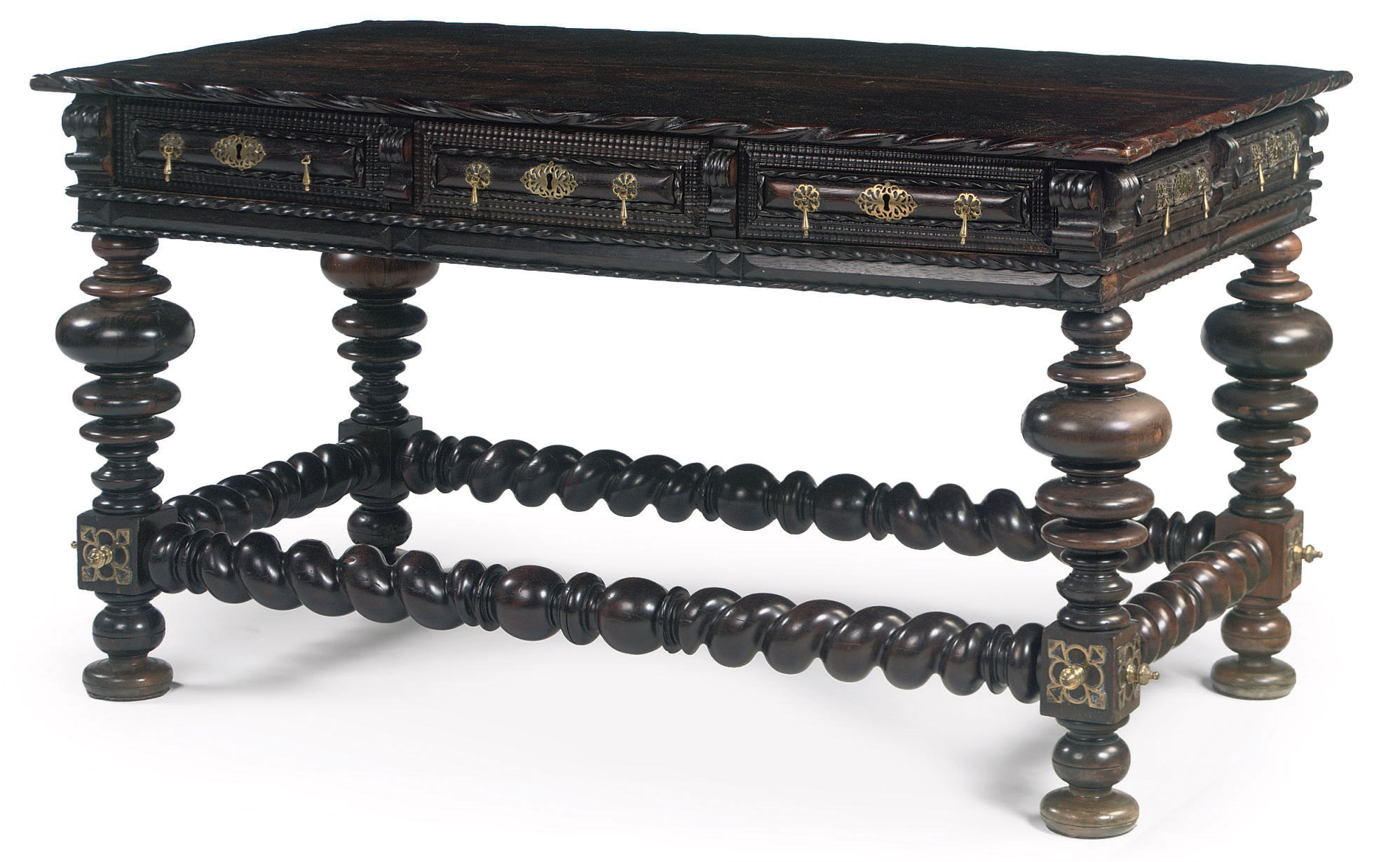 A PORTUGUESE ROSEWOOD CENTRE TABLE