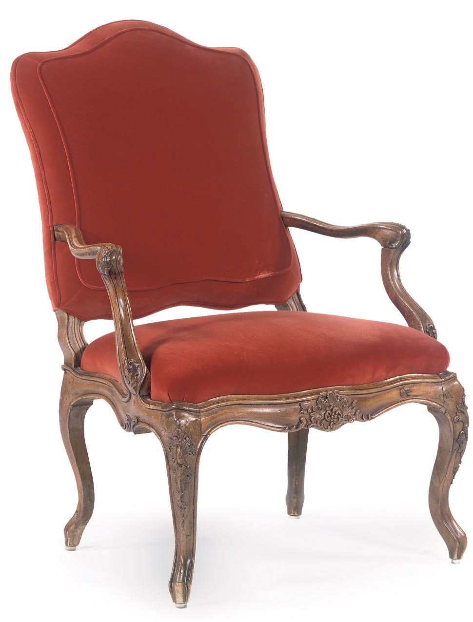 A NORTH ITALIAN WALNUT ARMCHAIR