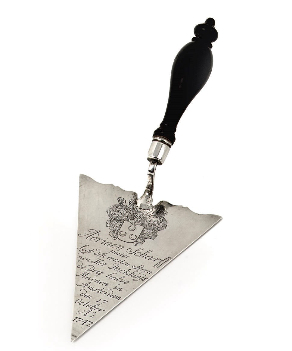 A Dutch silver presentation trowel